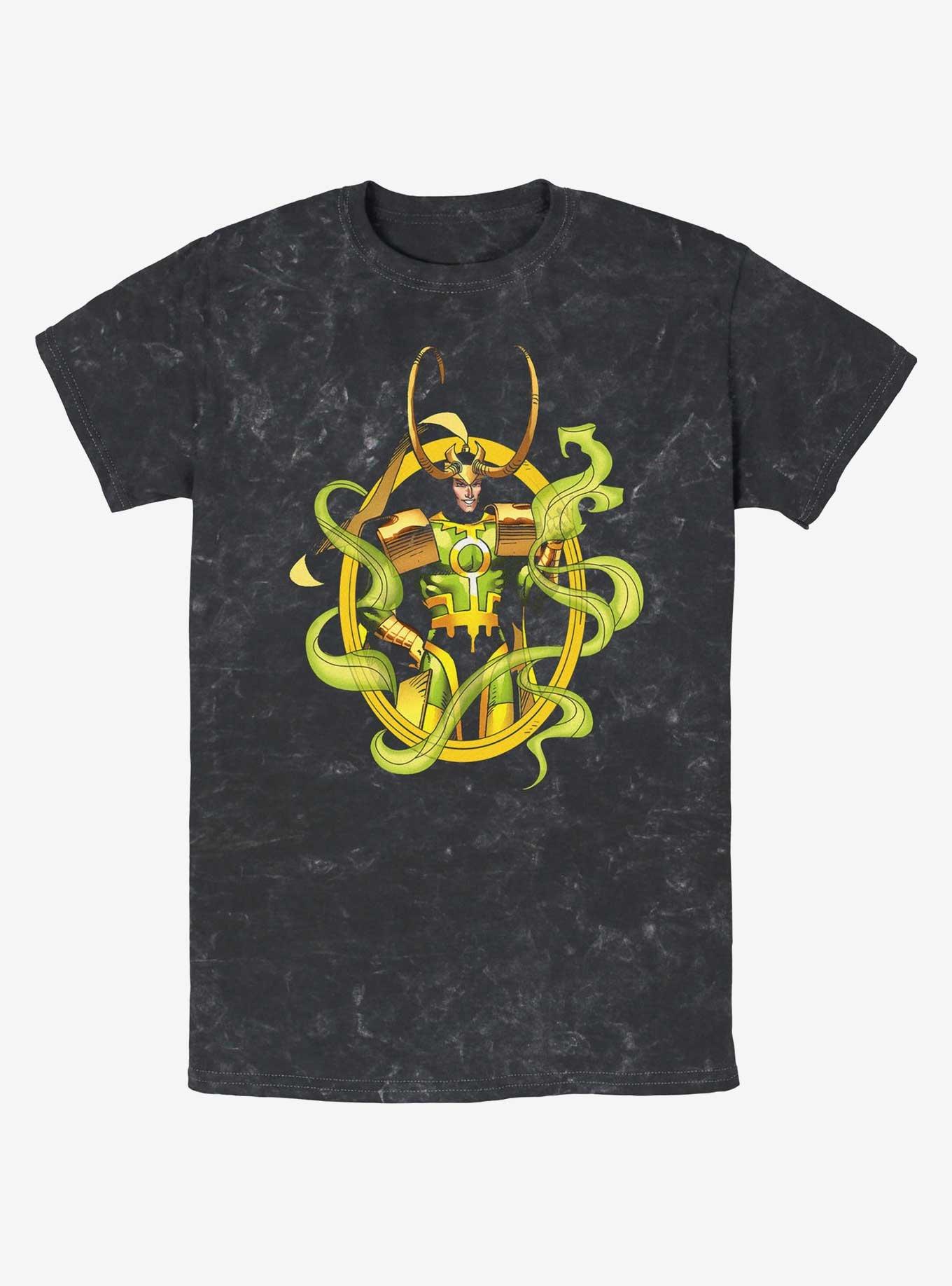 Marvel Loki Power Pose Mineral Wash T-Shirt, BLACK, hi-res