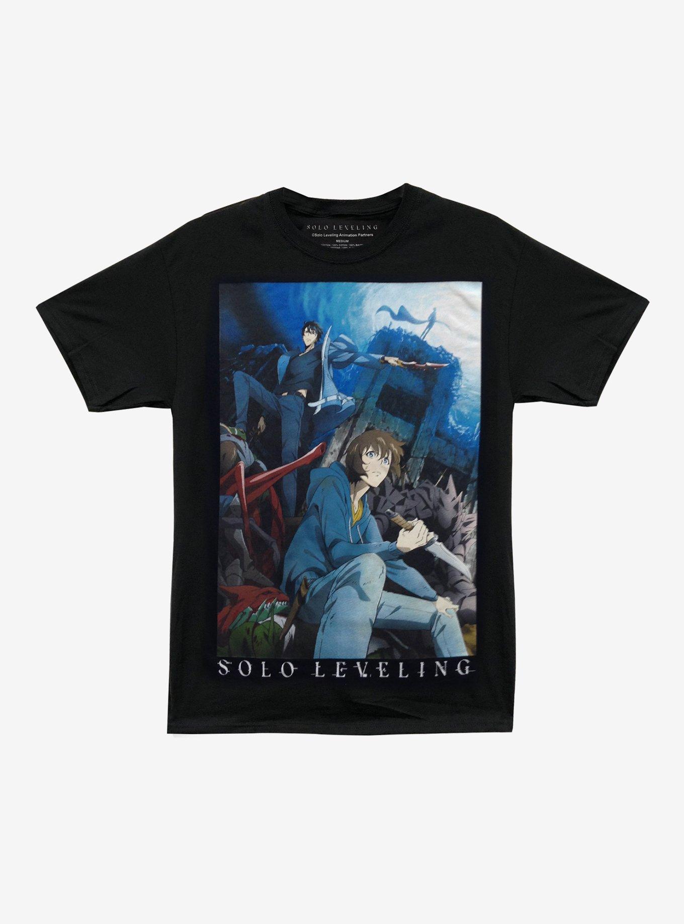 Solo Leveling Poster T-Shirt, BLACK, hi-res