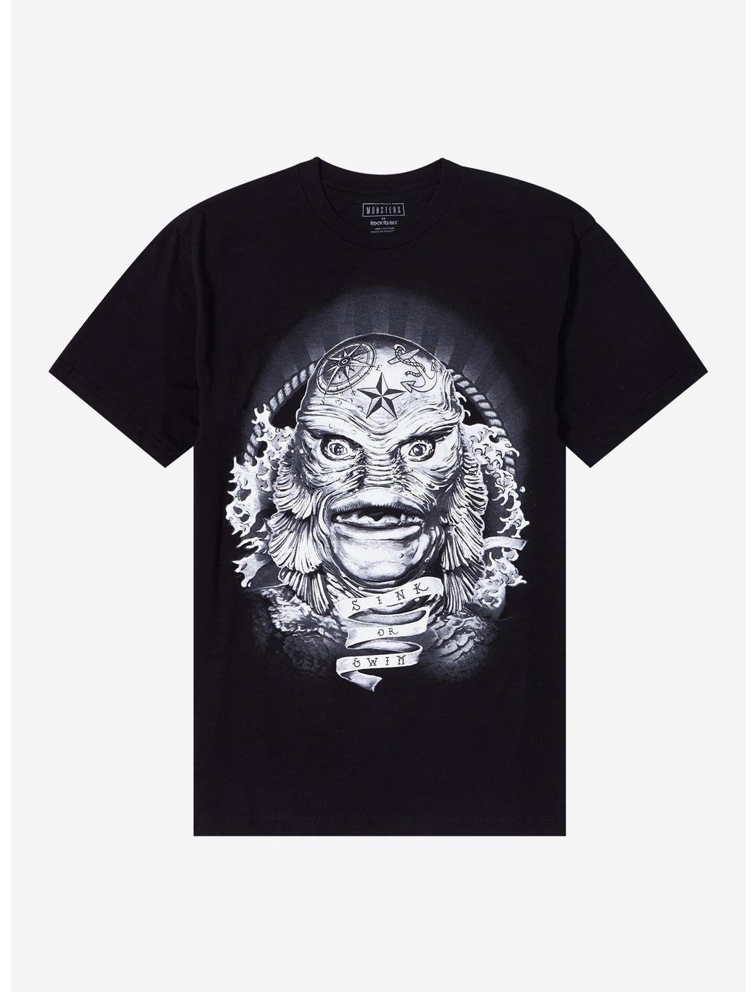 Universal Monsters The Creature From The Black Lagoon Tattoo T-Shirt, BLACK, hi-res