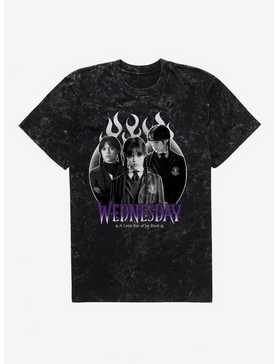Wednesday A Little Ray Of Jet Black Mineral Wash T-Shirt, , hi-res