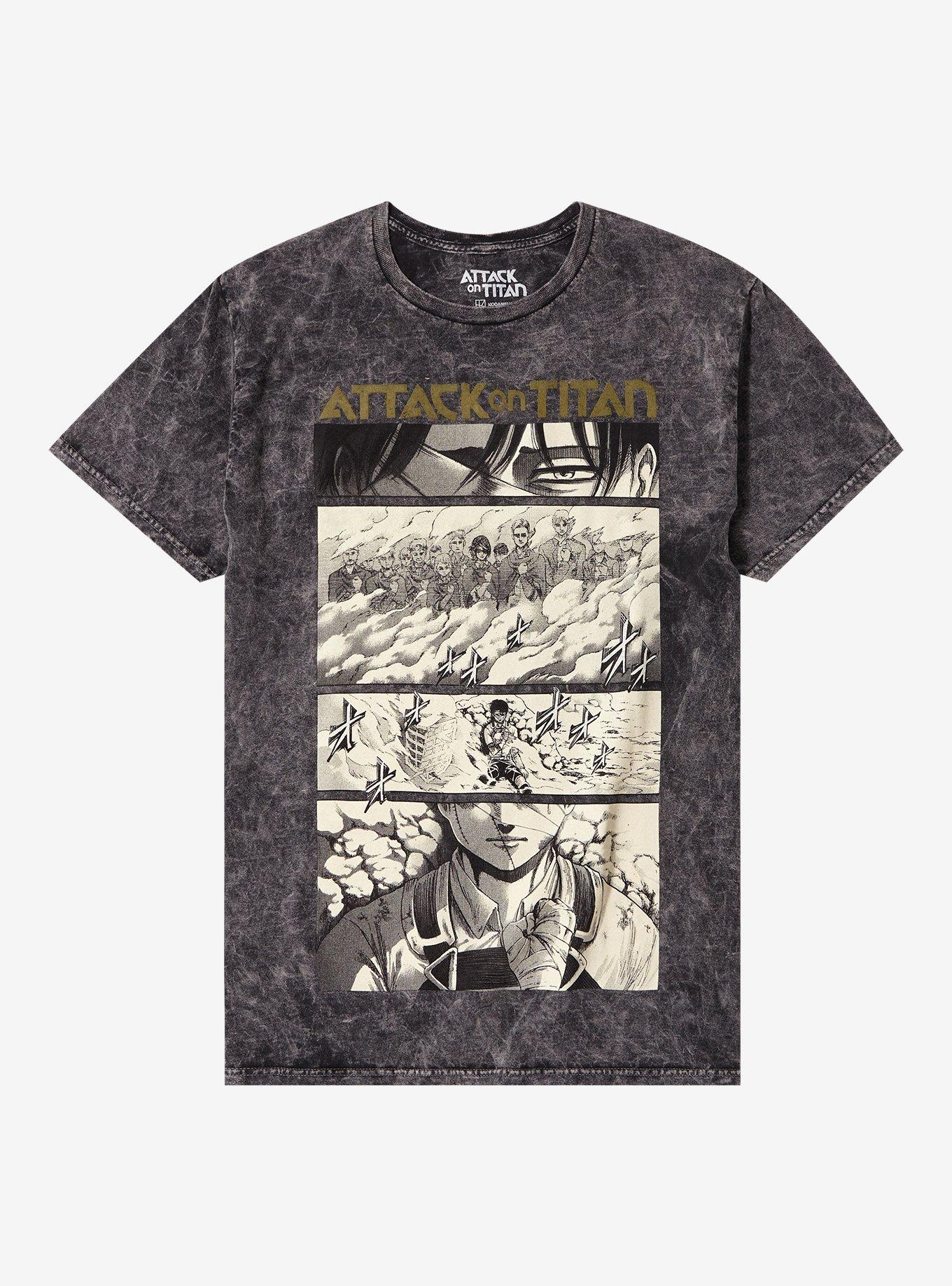 Attack On Titan Levi Last Chapter Manga Dark Wash T-Shirt, , hi-res