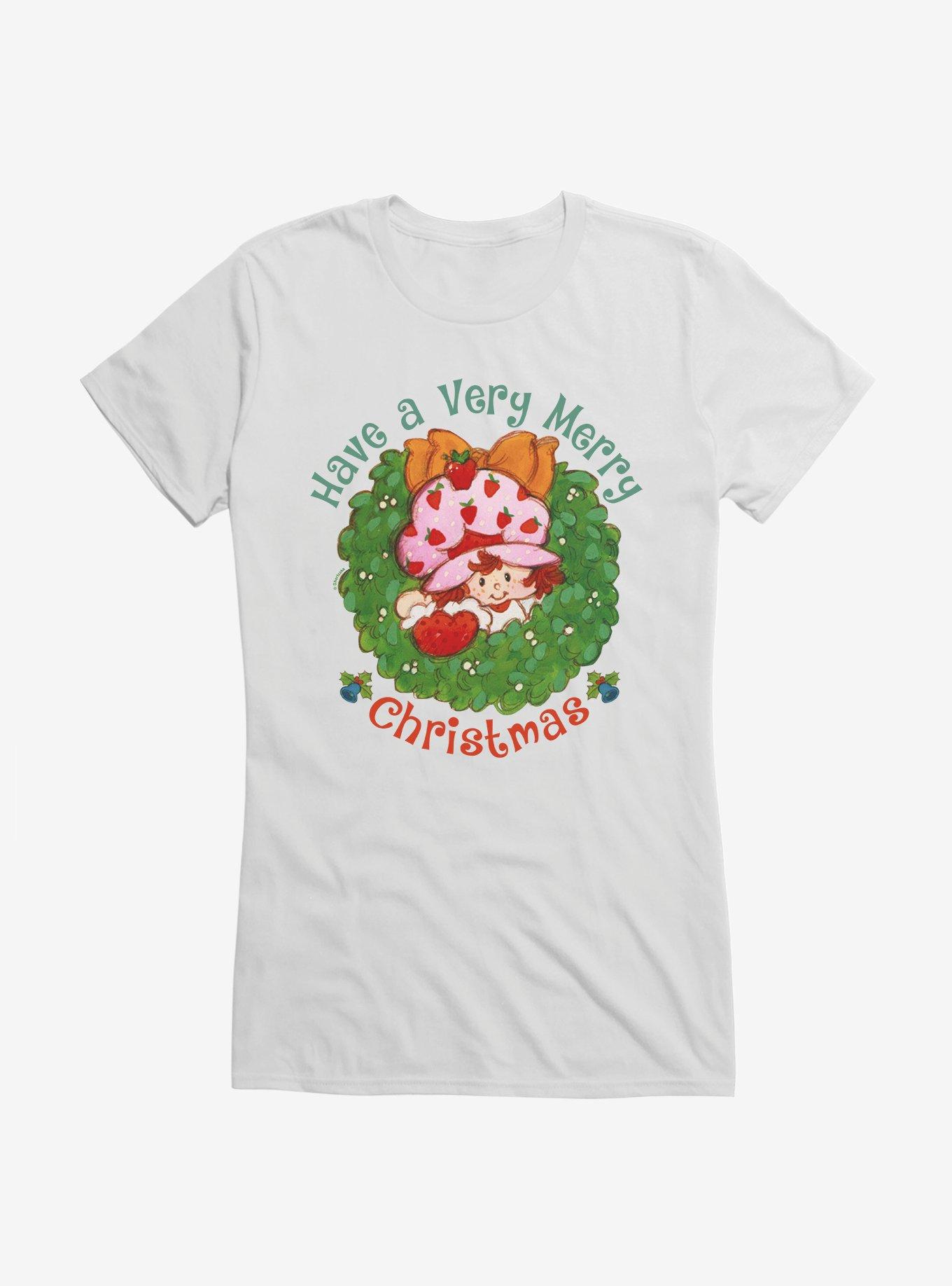 Strawberry Shortcake Merry Christmas Wreath Girls T-Shirt