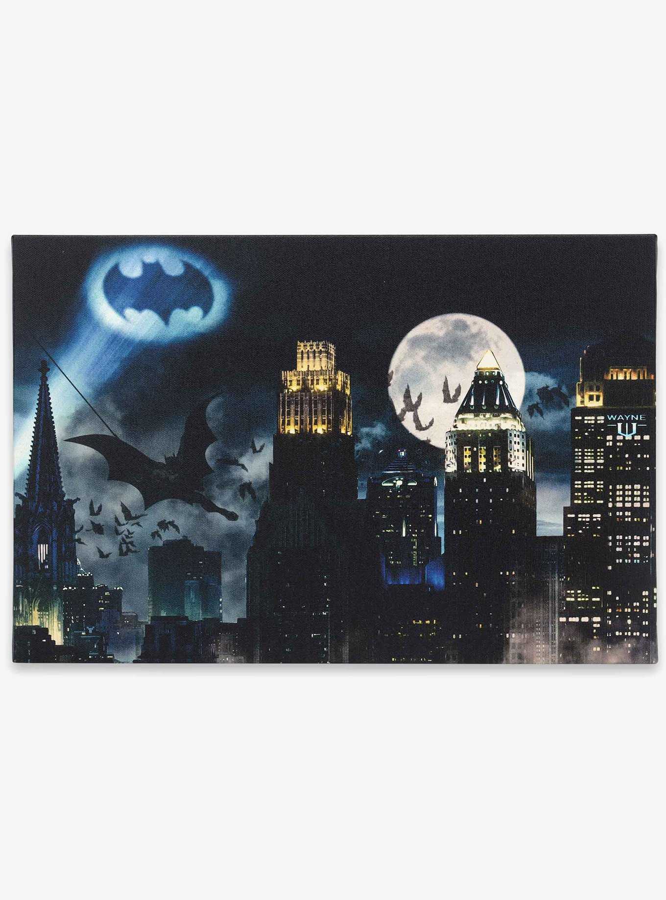 DC Comics Batman Bat Signal Over Gotham City Canvas Wall Decor, , hi-res