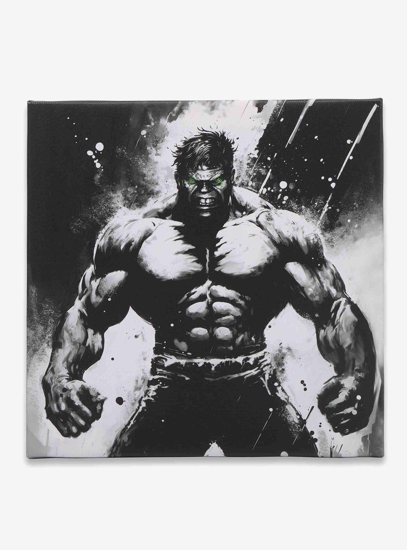 Marvel The Incredible Hulk Black & White Canvas Wall Decor, , hi-res