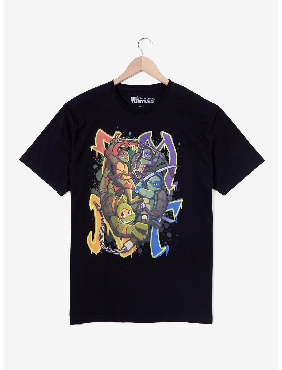 Teenage Mutant Ninja Turtles Graffiti Group Portrait Fan Art T-Shirt - BoxLunch Exclusive, BLACK, hi-res