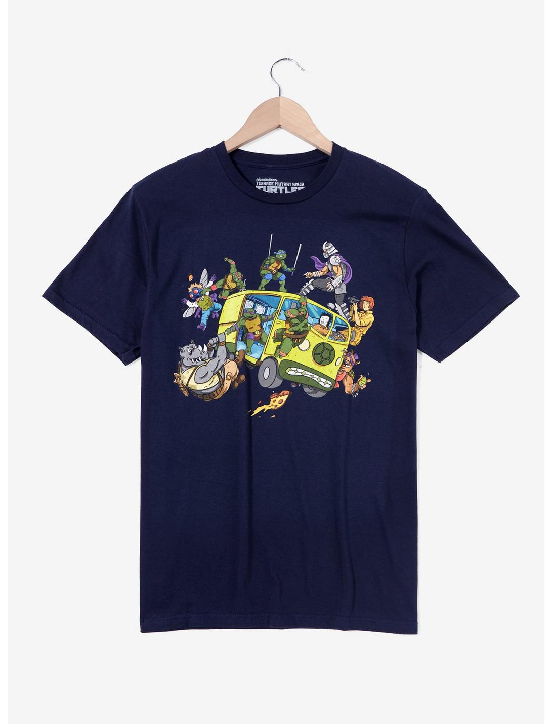 Teenage Mutant Ninja Turtles Party Wagon Fan Art T-Shirt - BoxLunch Exclusive, NAVY, hi-res