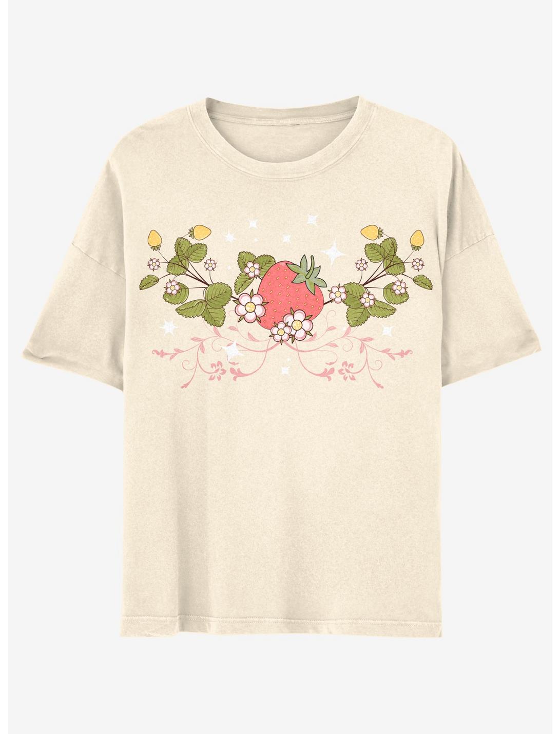 Strawberry Vines Boyfriend Fit Girls T-Shirt, MULTI, hi-res