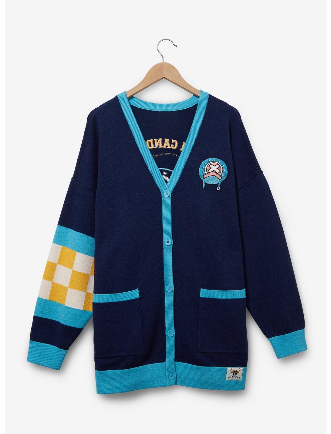 One Piece Chopper Cotton Candy Women's Plus Size Cardigan — BoxLunch Exclusive, NAVY, hi-res