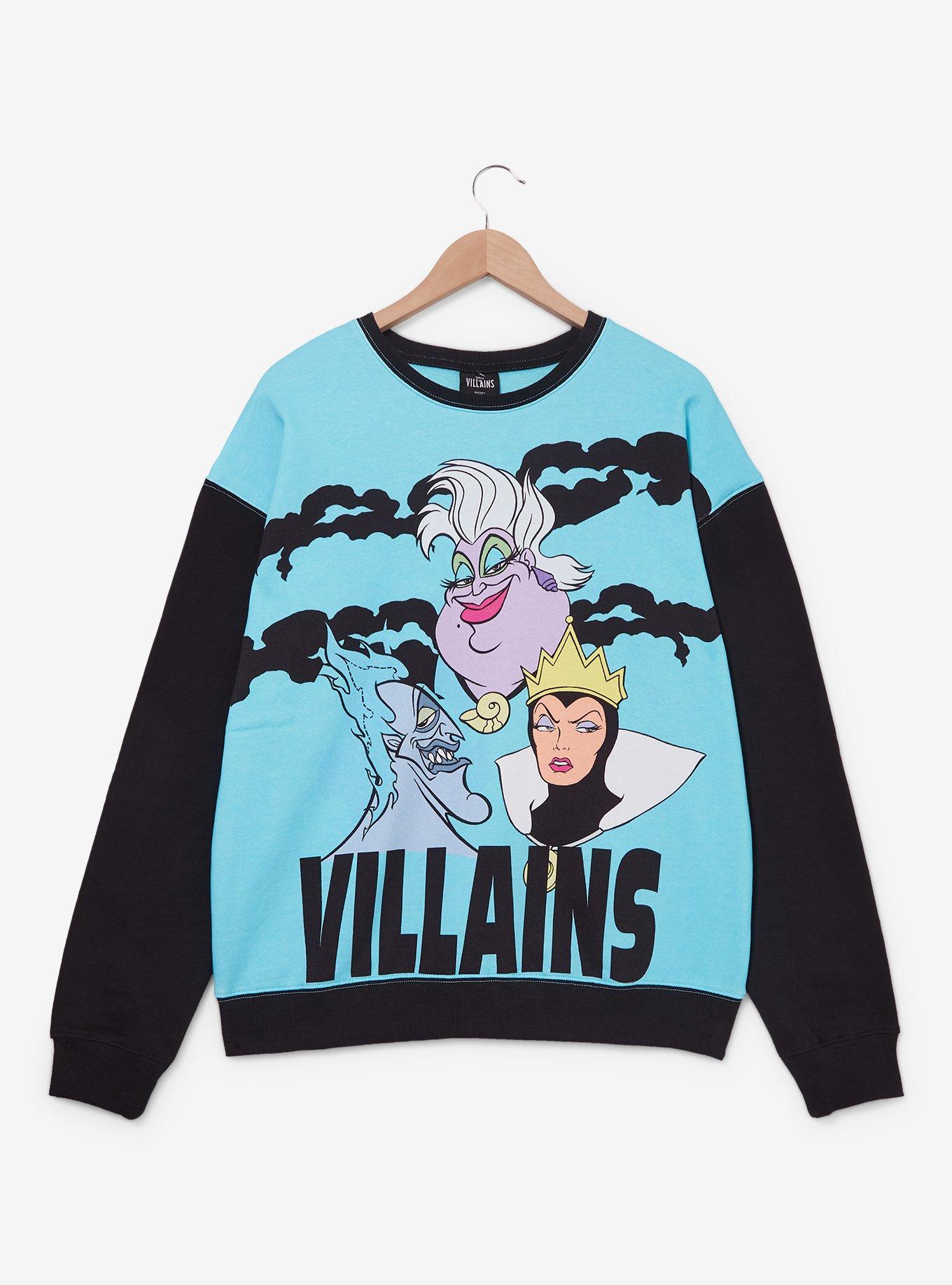 Disney Villains Group Portrait Women's Crewneck &mdash; BoxLunch Exclusive, MULTI, hi-res