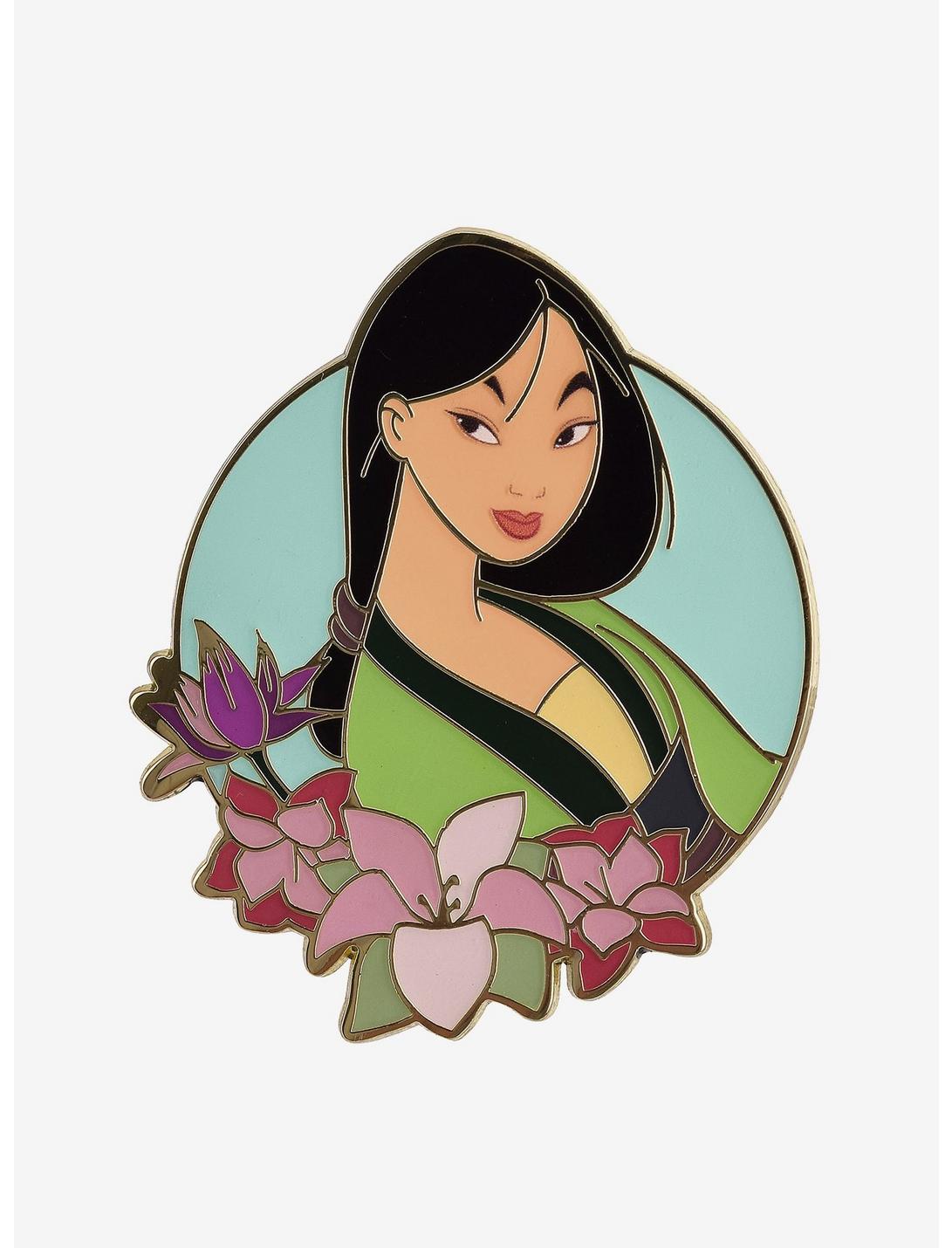 Disney Mulan Flower Portrait Enamel Pin — BoxLunch Exclusive, , hi-res
