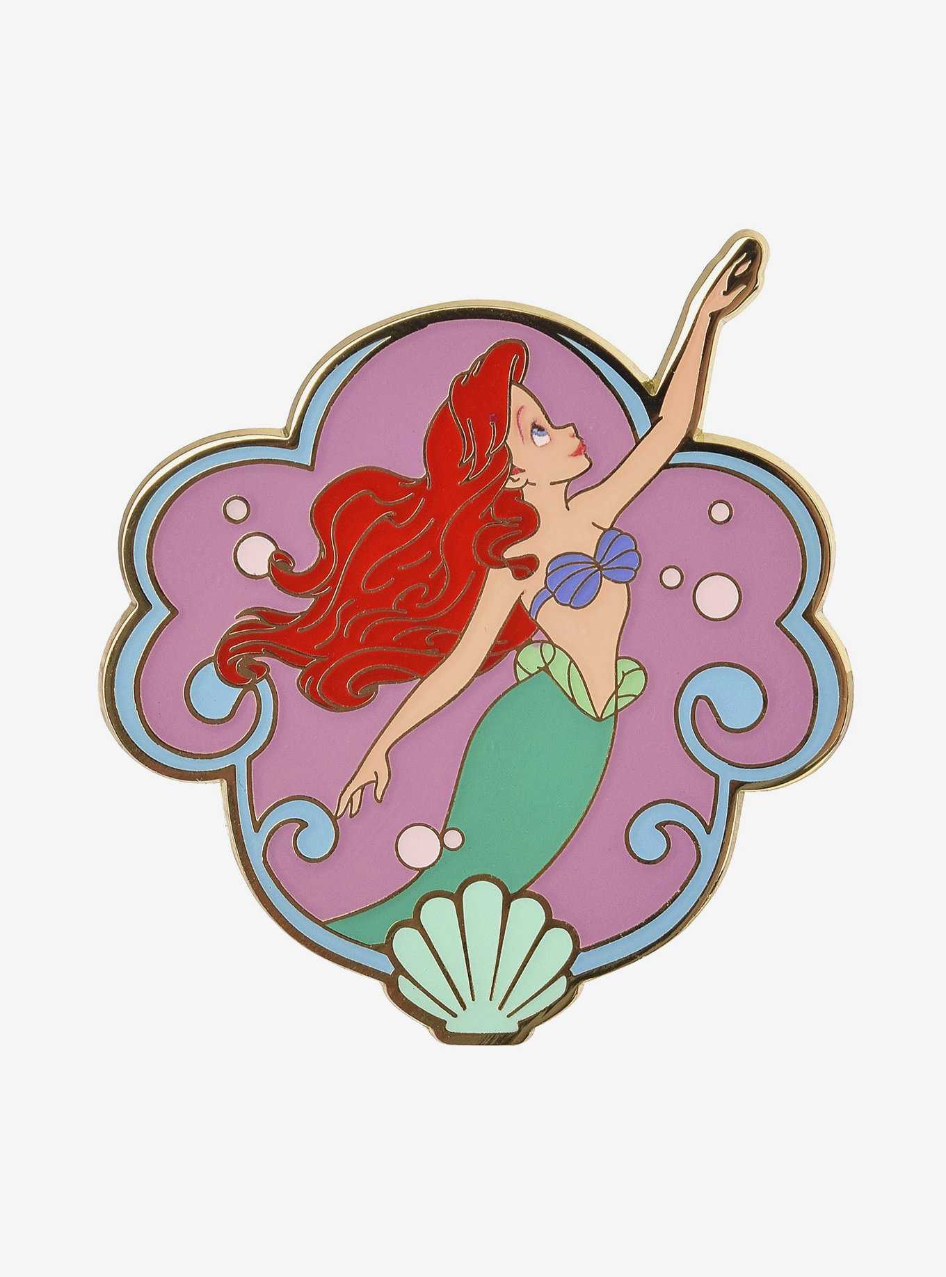 Disney The Little Mermaid Ariel Swimming Shell Frame Enamel Pin — BoxLunch Exclusive, , hi-res