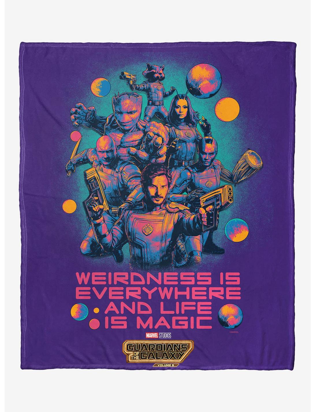 Marvel Guardians of the Galaxy: Vol. 3 Weirdness Is Everywhere Silk Touch Throw Blanket, , hi-res