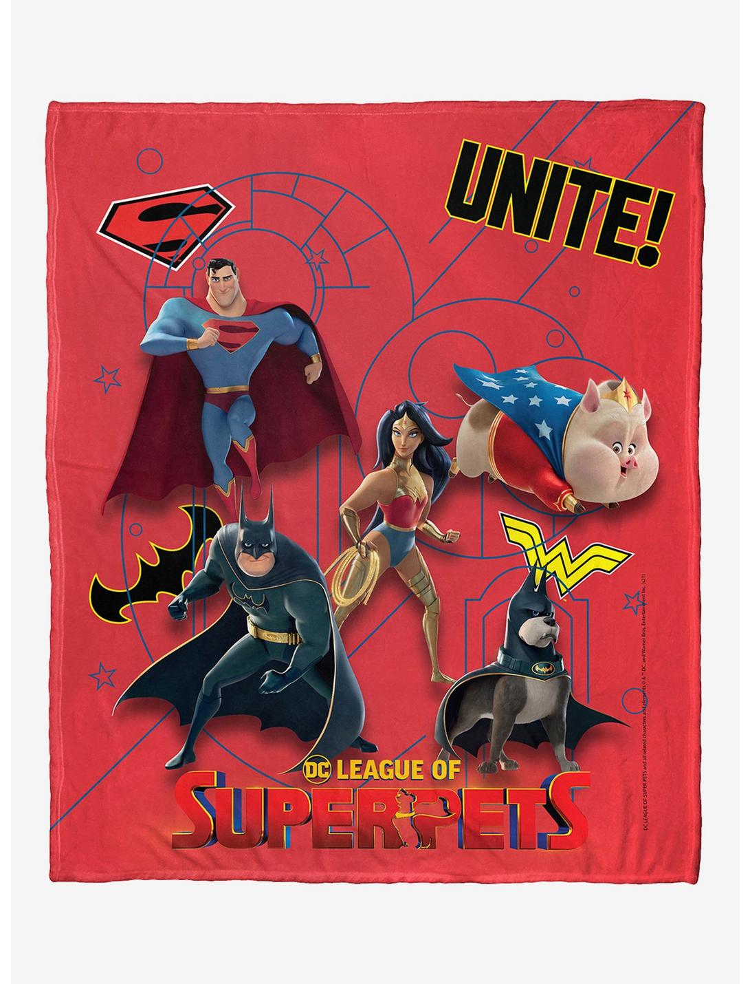 DC League Of Super-Pets Super Pet Team Silk Touch Throw Blanket, , hi-res