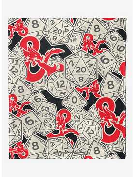 Dungeons & Dragons Logo Dice Silk Touch Throw Blanket, , hi-res