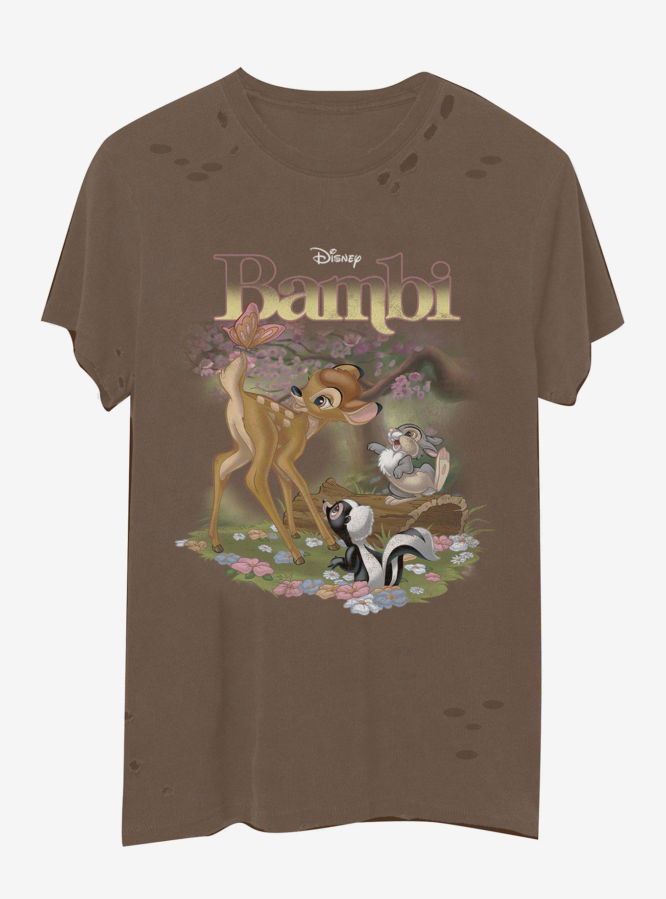 Disney Bambi Vintage Distressed Boyfriend Fit Girls T-Shirt, MULTI, hi-res view 1