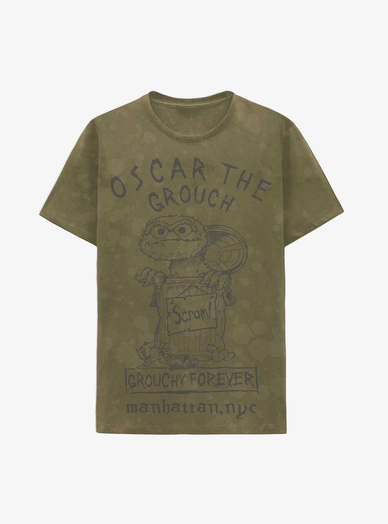 Sesame Street Oscar The Grouch NYC Boyfriend Fit Girls T-Shirt, , hi-res