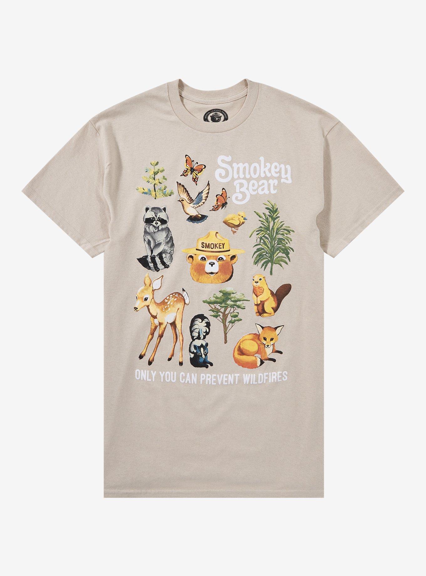 Smokey Bear Prevent Wildfires Animal Boyfriend Fit Girls T-Shirt, MULTI, hi-res