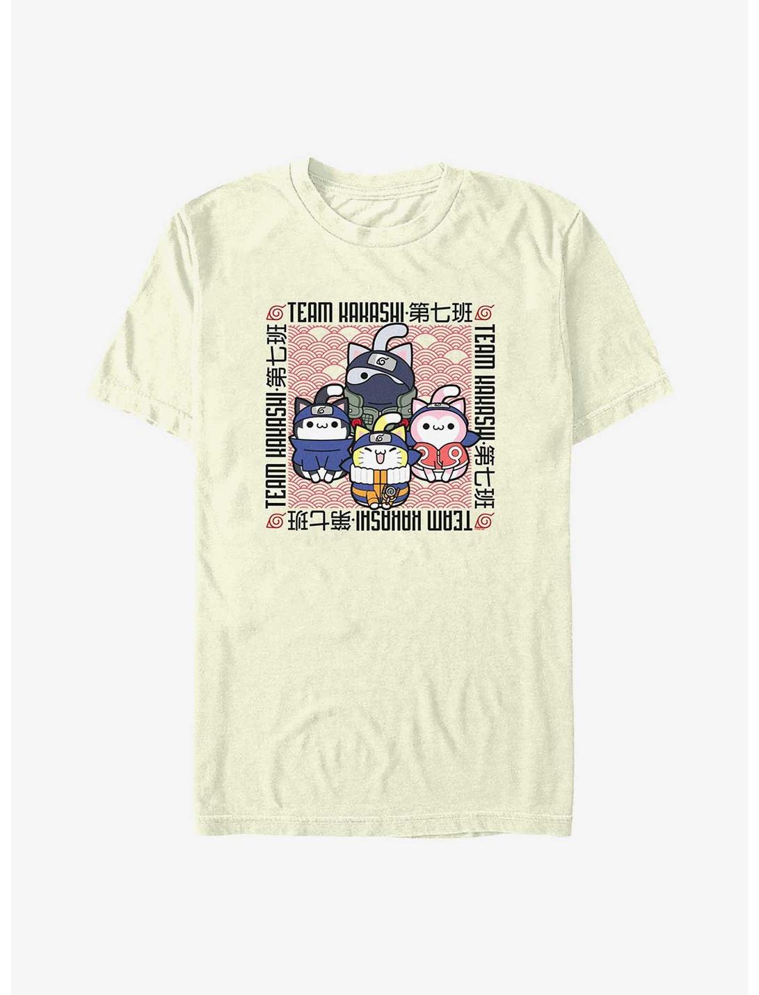Naruto Nyaruto Team Kakashi Cats T-Shirt, NATURAL, hi-res