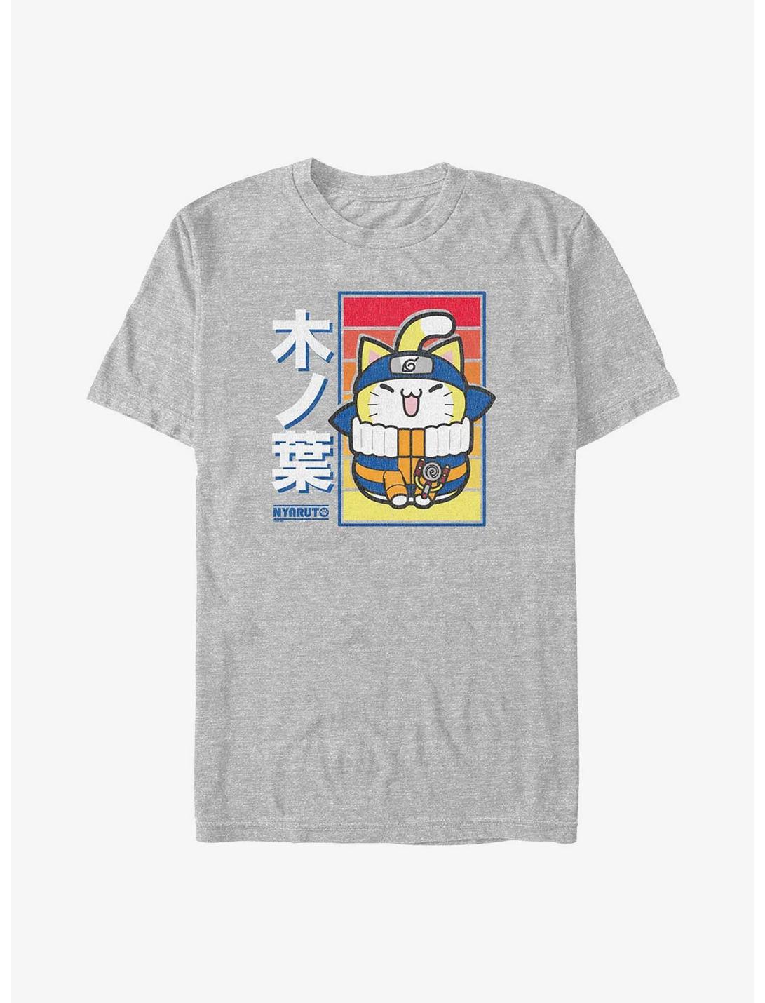 Naruto Nyaruto Cat Sunset Leaf Village T-Shirt, ATH HTR, hi-res