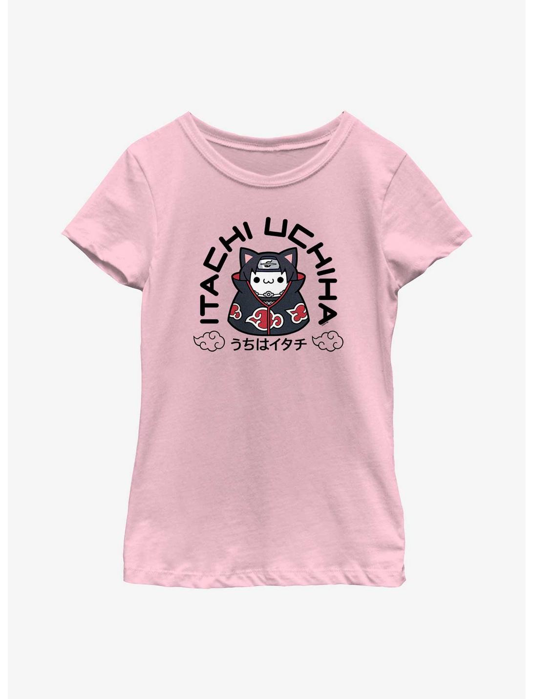 Naruto Itachi Uchiha Cat Youth Girls T-Shirt, PINK, hi-res