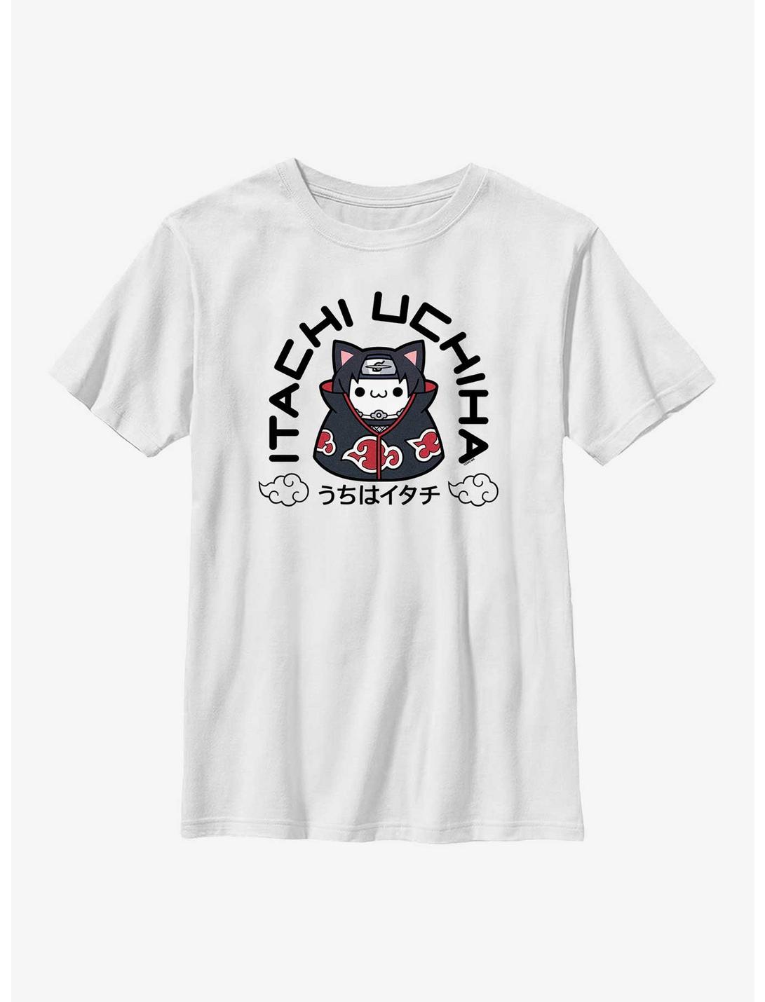 Naruto Itachi Uchiha Cat Youth T-Shirt, WHITE, hi-res