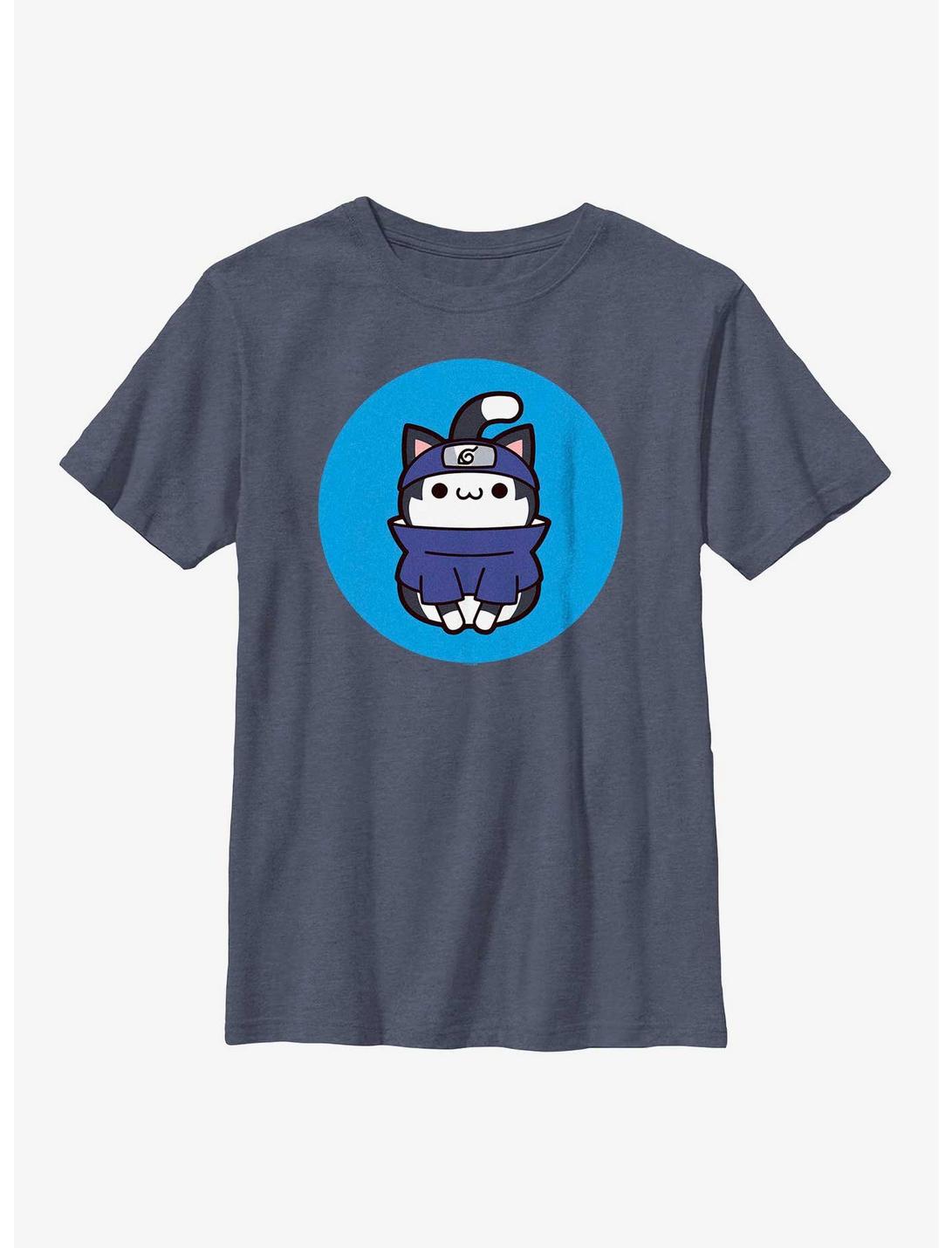 Naruto Cat Sasuke Youth T-Shirt, NAVY HTR, hi-res