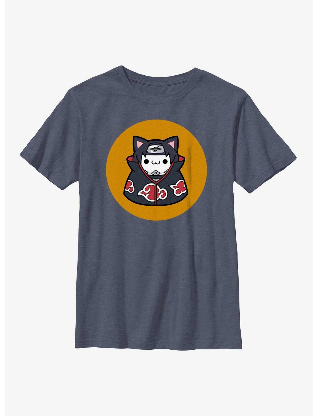 Naruto Cat Itachi Youth T-Shirt, NAVY HTR, hi-res