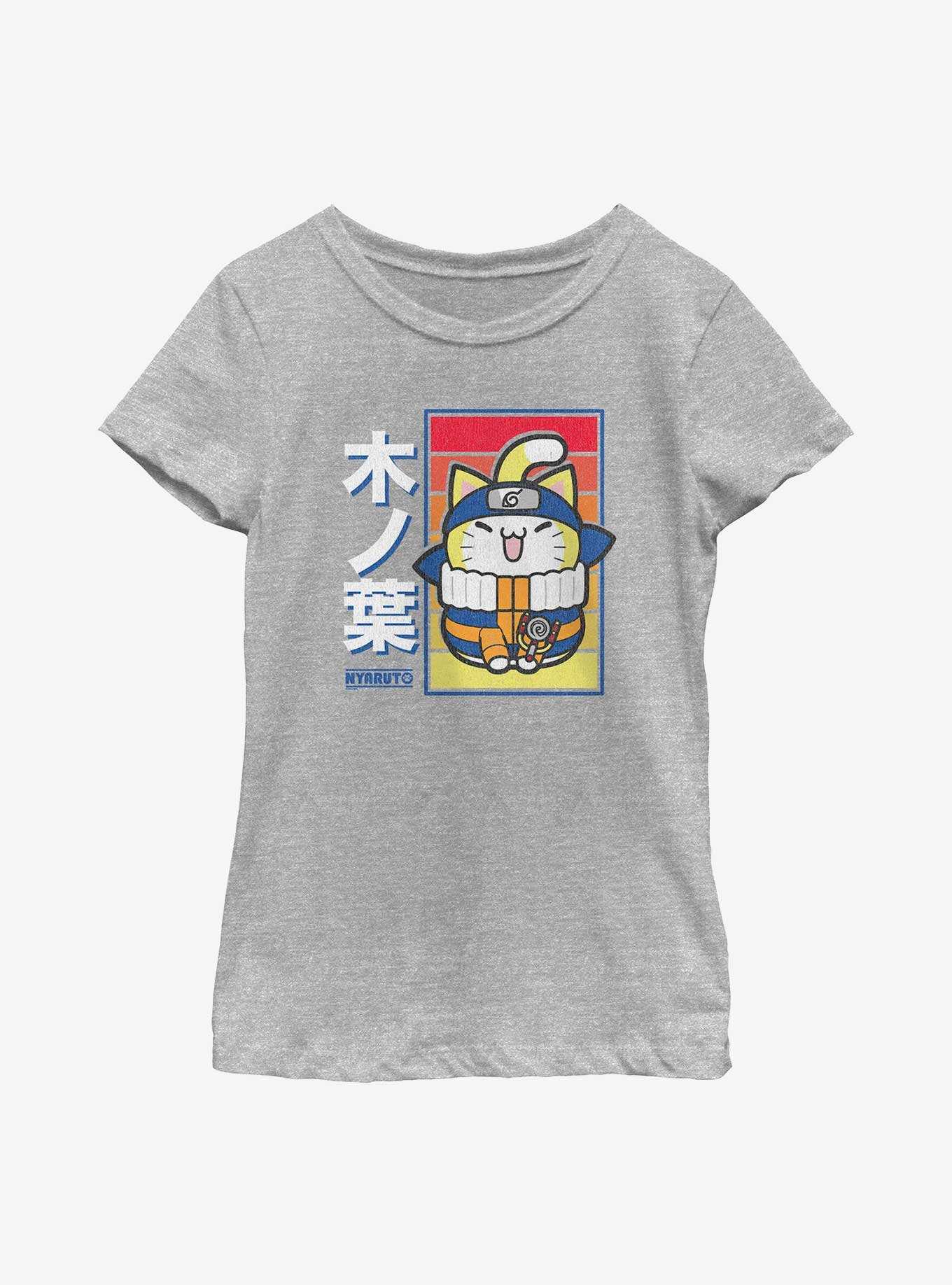 Naruto Nyaruto Cat Sunset Leaf Village Youth Girls T-Shirt, , hi-res
