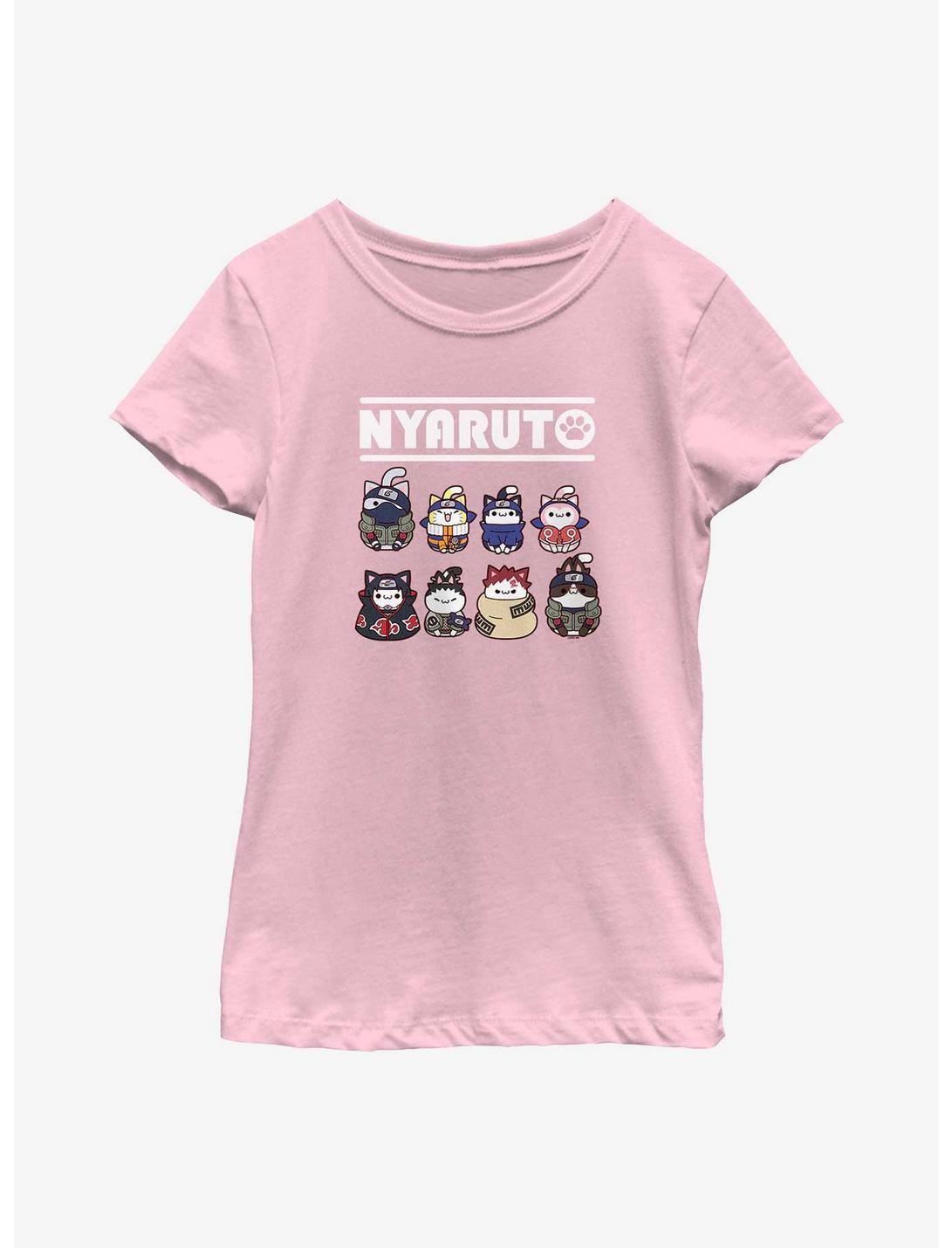 Naruto Nyaruto Cat Lineup Youth Girls T-Shirt, PINK, hi-res