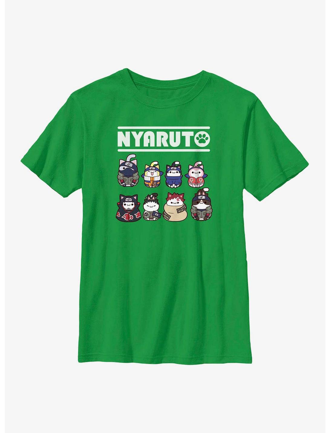 Naruto Nyaruto Cat Lineup Youth T-Shirt, KELLY, hi-res