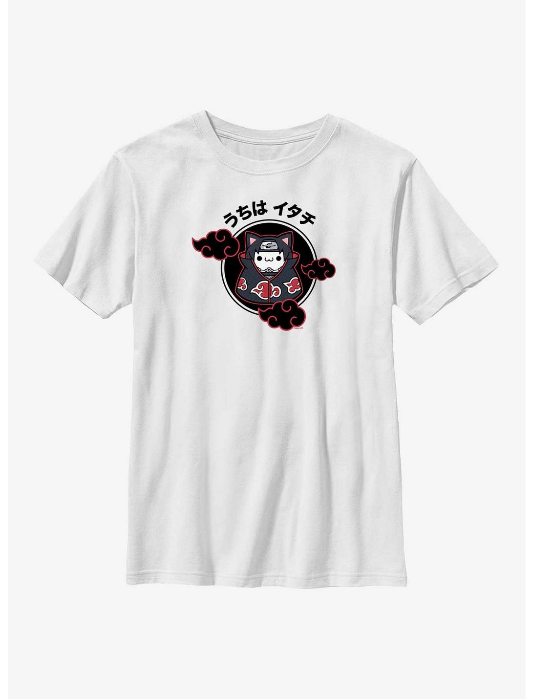 Naruto Itachi Cat Uchiha Badge Youth T-Shirt, WHITE, hi-res