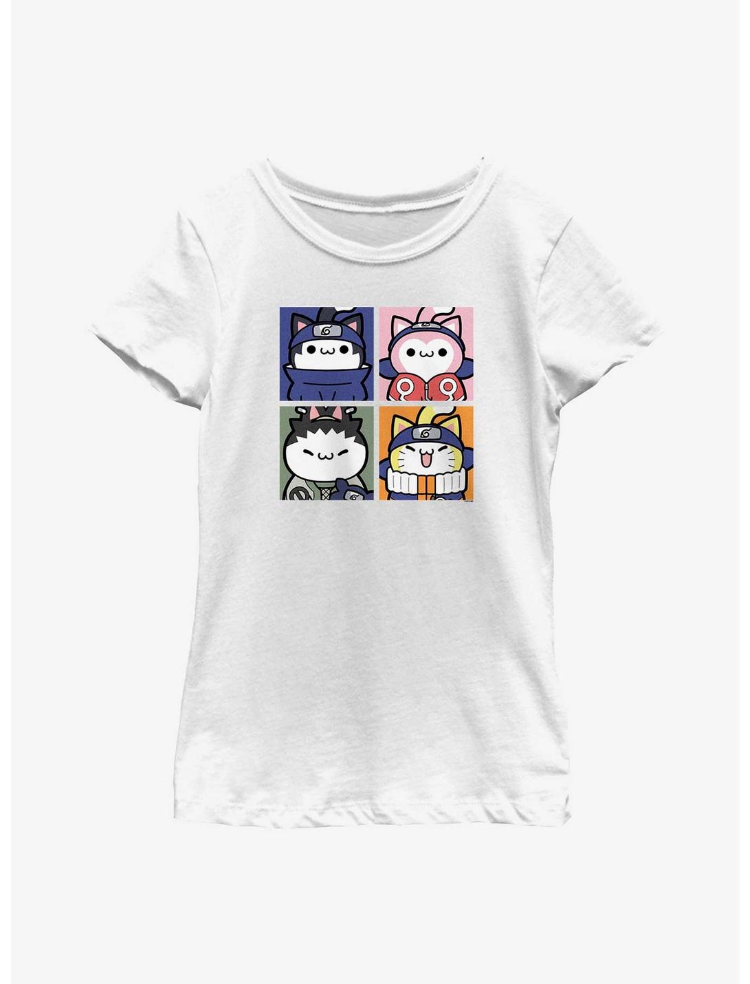 Naruto Cat Team Sasuke Sakura Shikamaru and Naruto Youth Girls T-Shirt, WHITE, hi-res