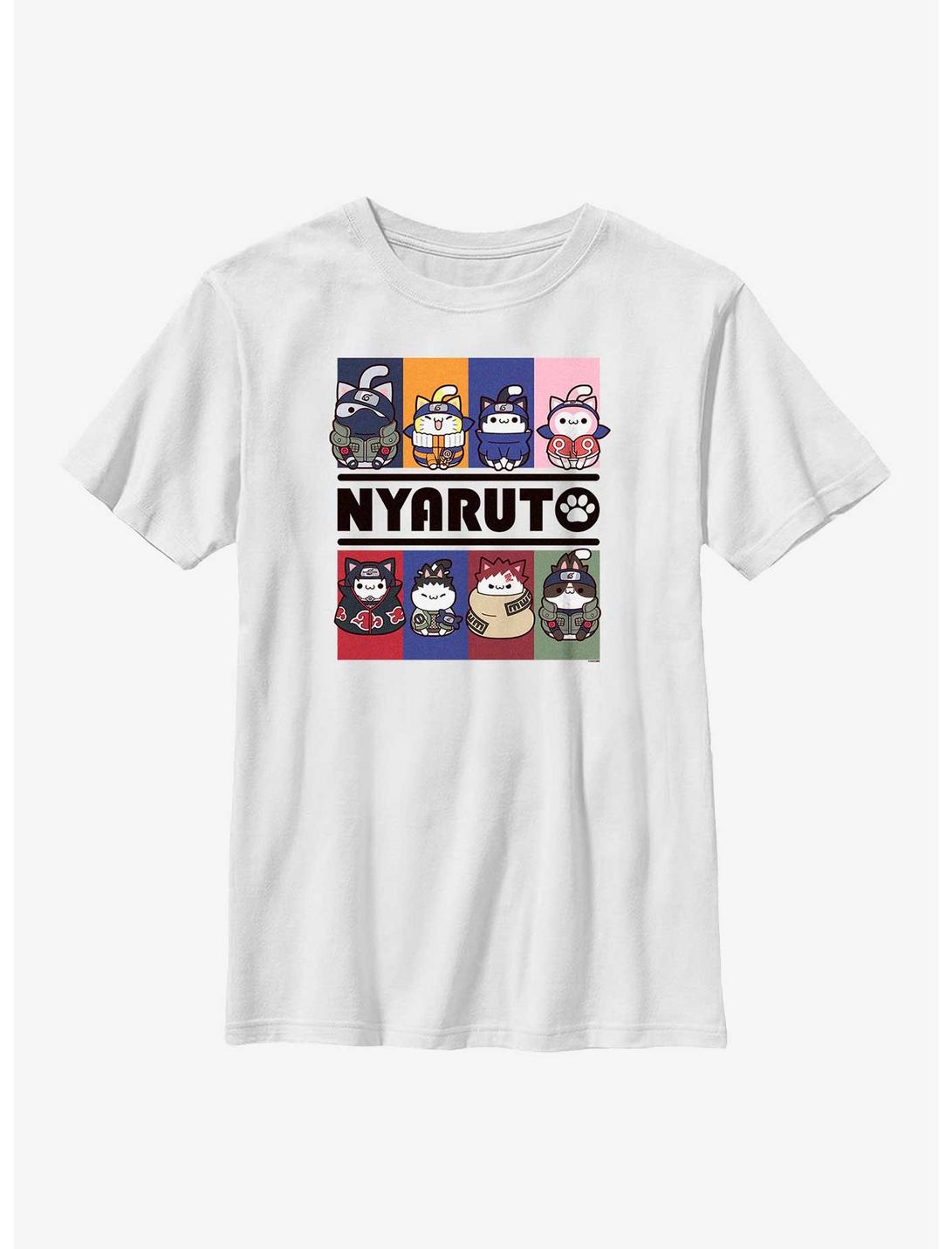 Naruto Nyaruto Cats Meow Youth T-Shirt, WHITE, hi-res