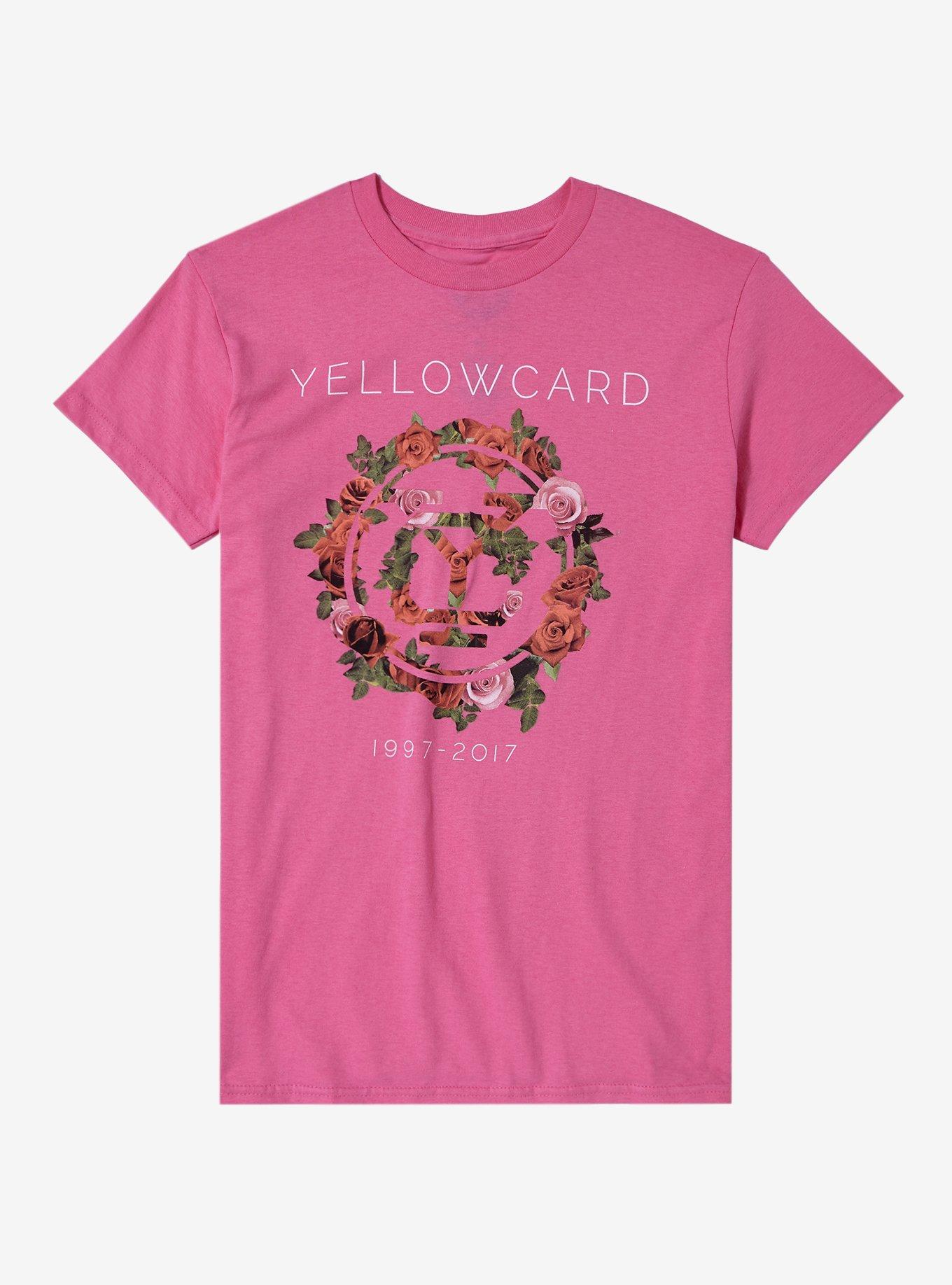 Yellowcard Flower Logo Boyfriend Fit Girls T-Shirt, BURGUNDY, hi-res