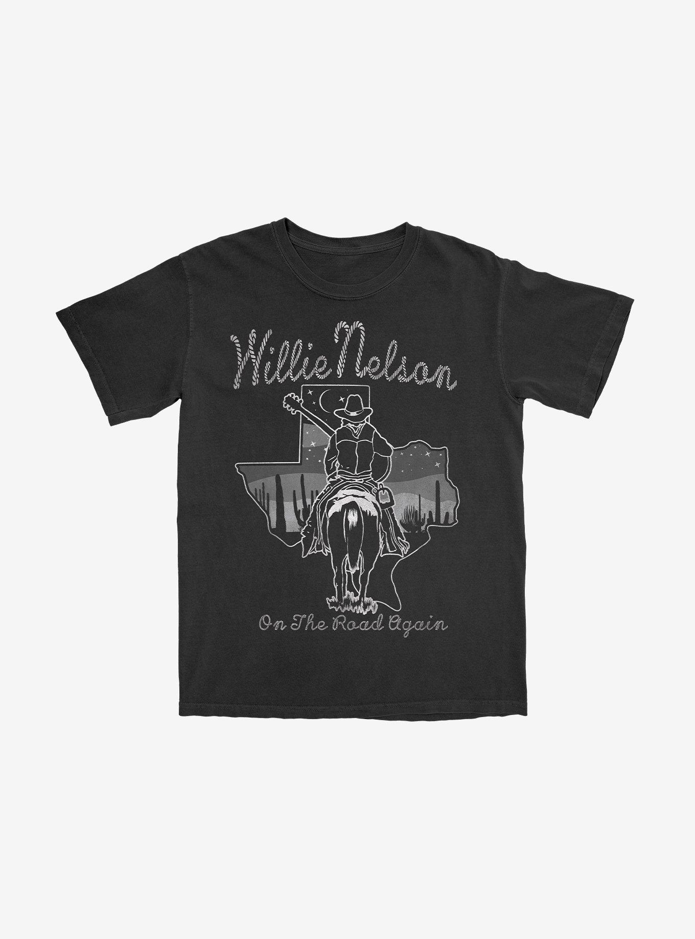 Willie Nelson On The Road Again T-Shirt, BLACK, hi-res