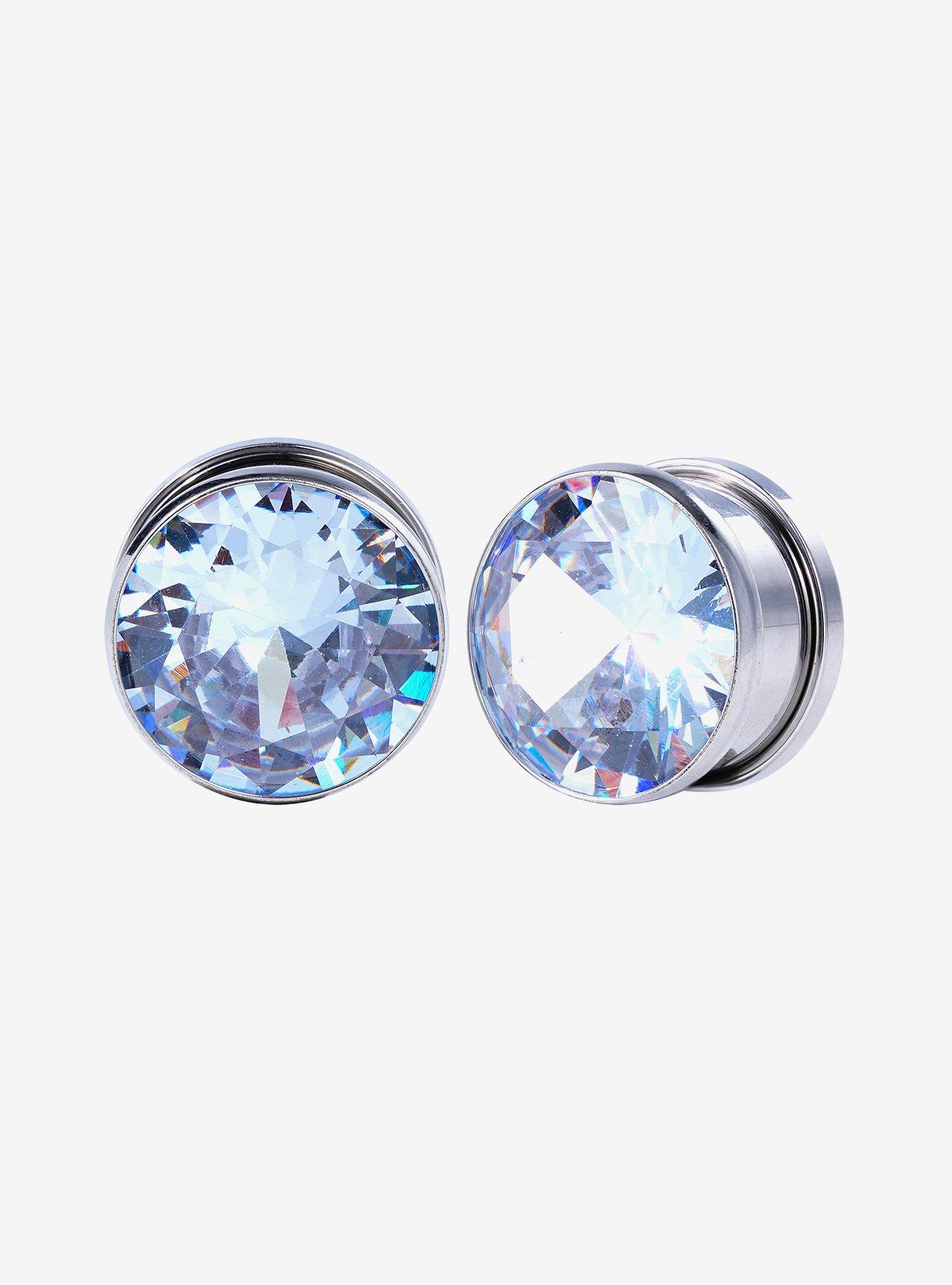 Steel Blue Gem Tunnel Plug 2 Pack, MULTI, hi-res