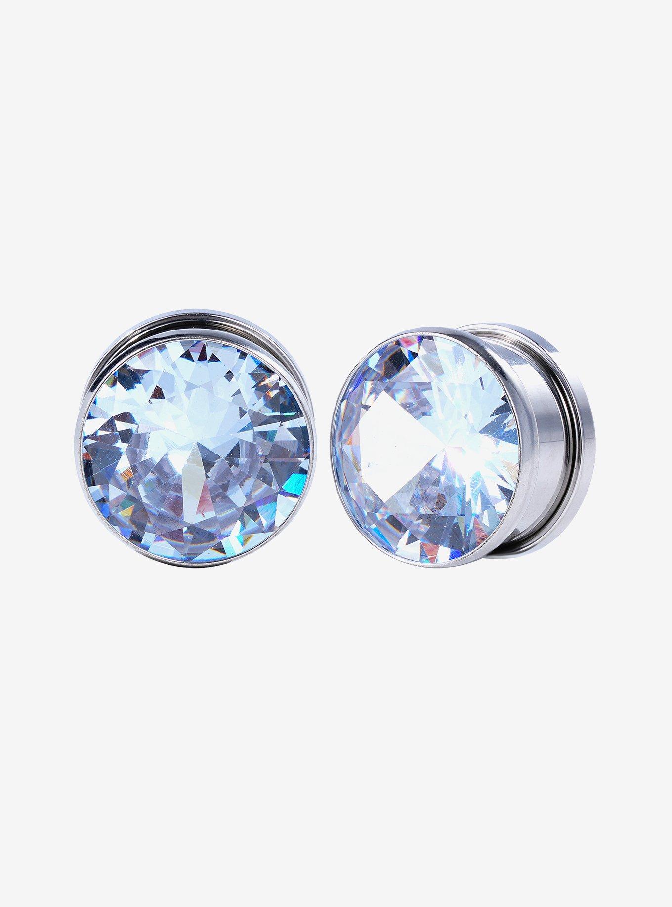 Steel Blue Gem Tunnel Plug 2 Pack, , hi-res