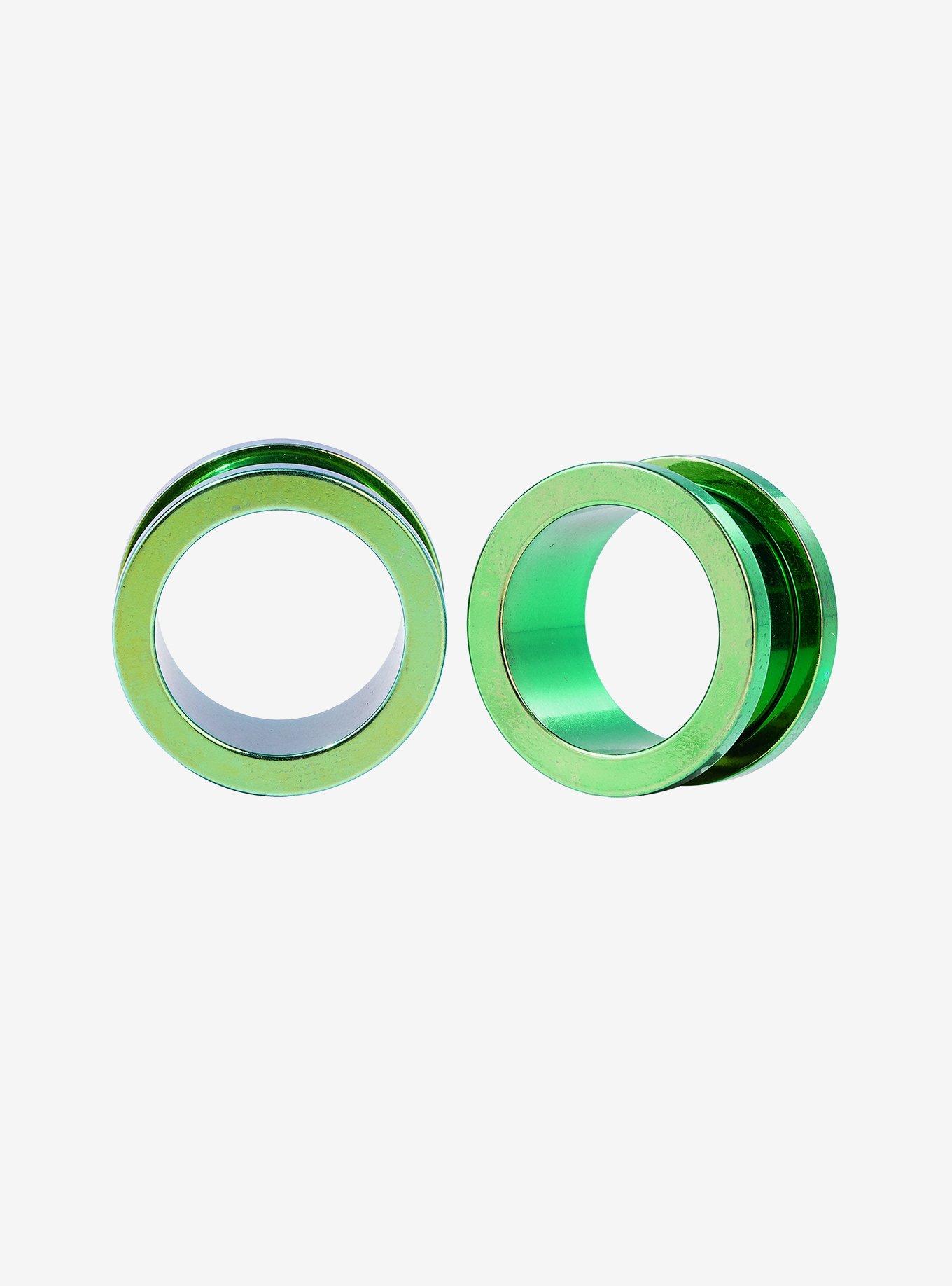 Steel Anodized Green Eyelet Plug 2 Pack, , hi-res