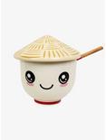 Kawaii Face Conical Hat Lid Ramen Bowl With Chopsticks, , hi-res