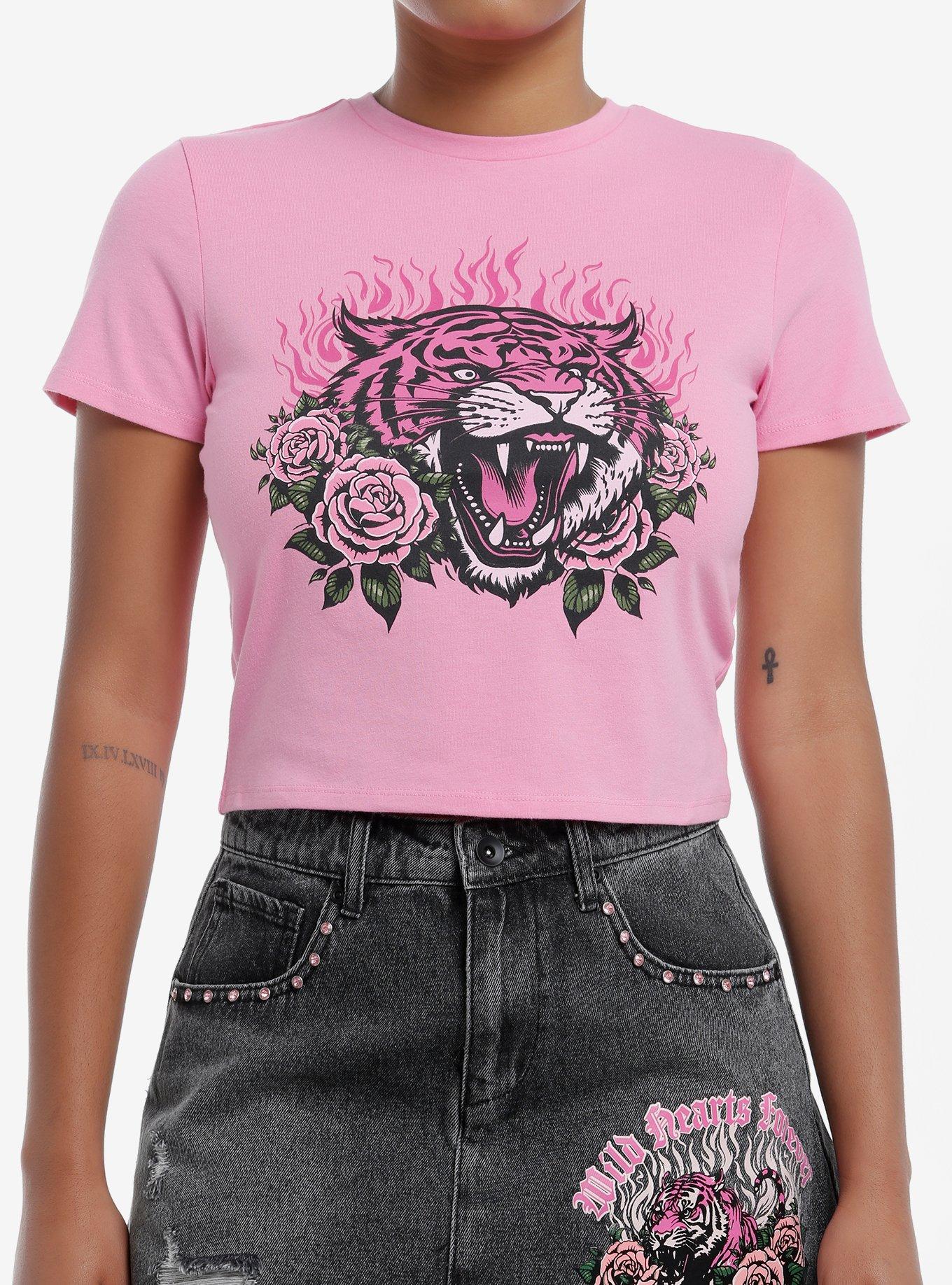 Sweet Society Roaring Tiger Pink Girls Baby T-Shirt, PINK, hi-res