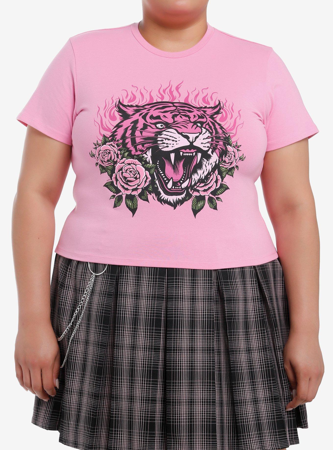 Sweet Society Roaring Tiger Pink Girls Baby T-Shirt Plus Size, PINK, hi-res