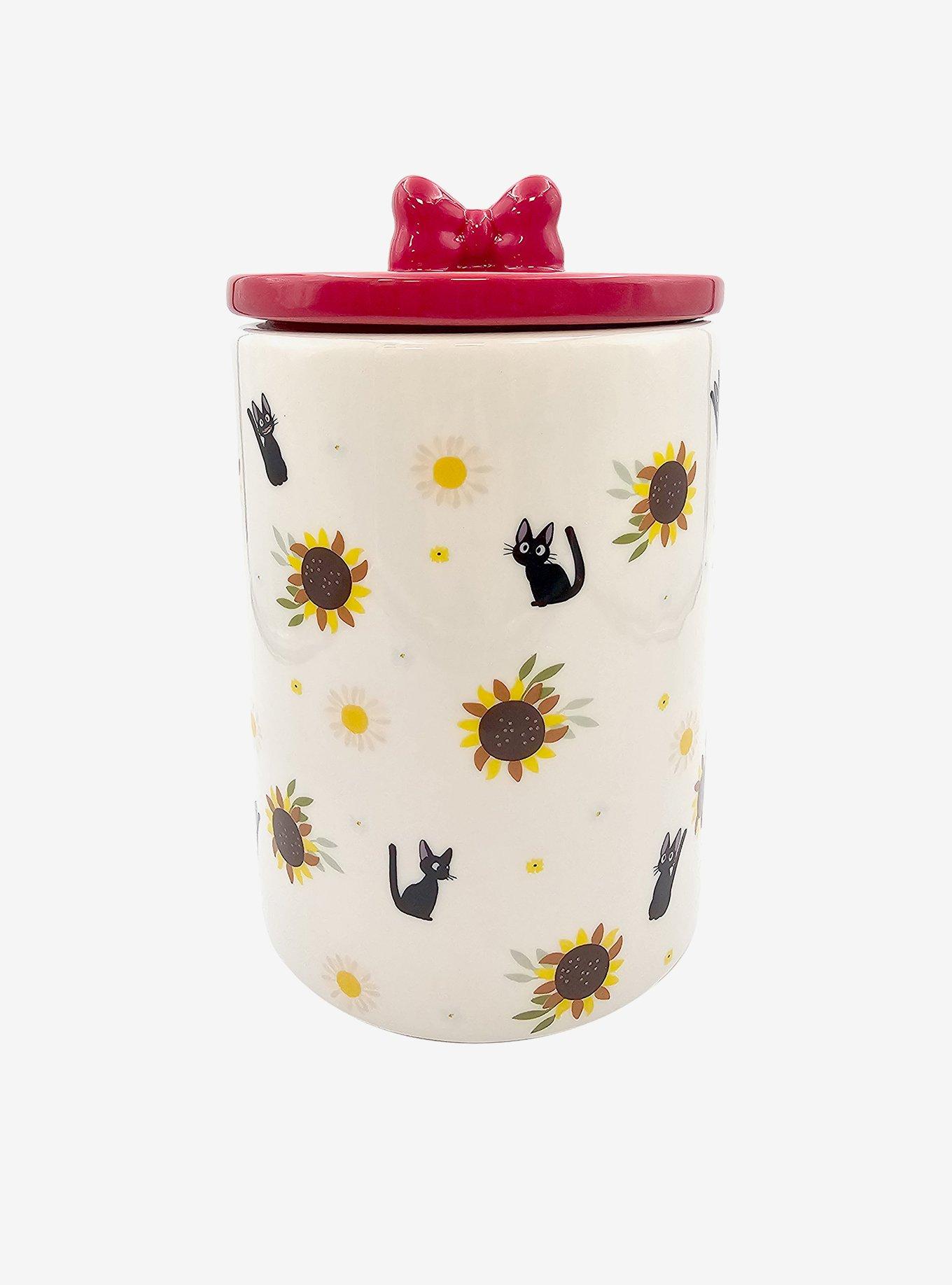 Studio Ghibli Kiki's Delivery Service Jiji Sunflowers Allover Print Cookie Jar