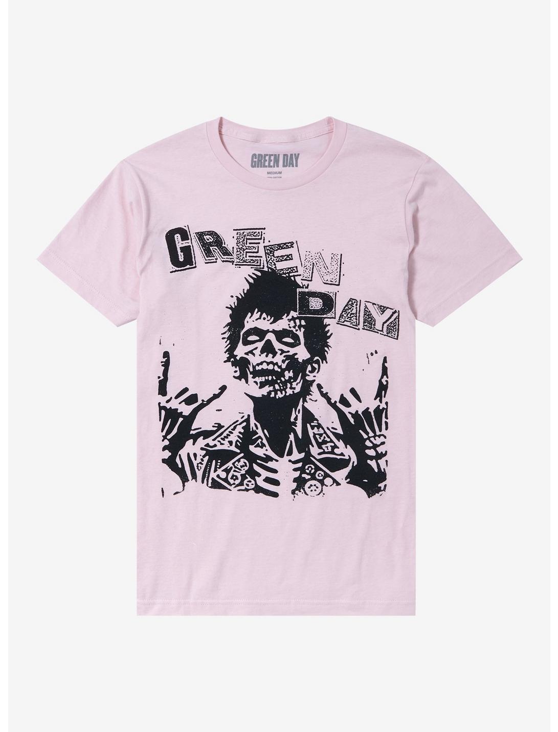 Green Day Zombie Rocker Pastel Boyfriend Fit Girls T-Shirt, PINK, hi-res