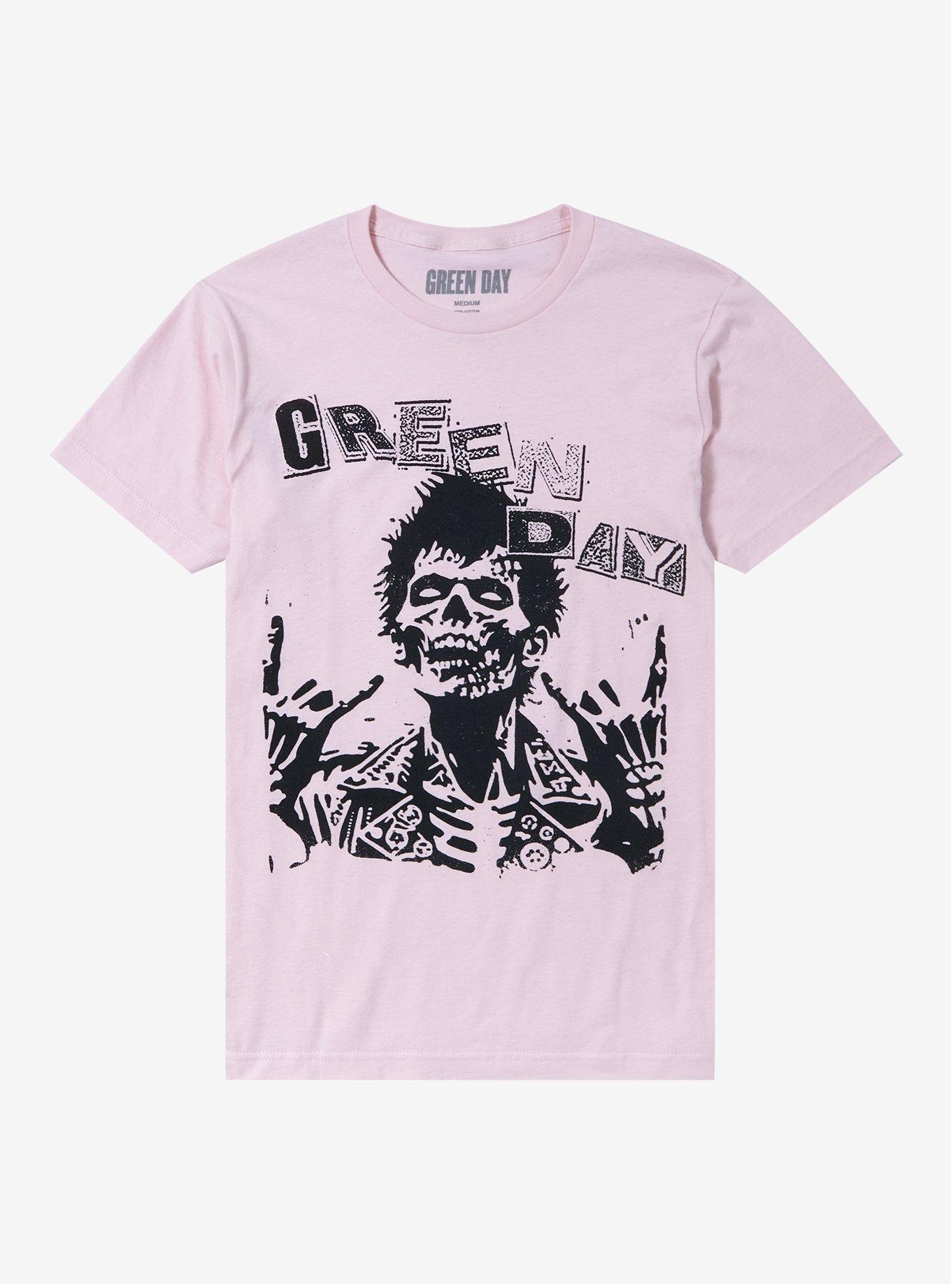 Green Day Zombie Rocker Pastel Boyfriend Fit Girls T-Shirt, PINK, hi-res