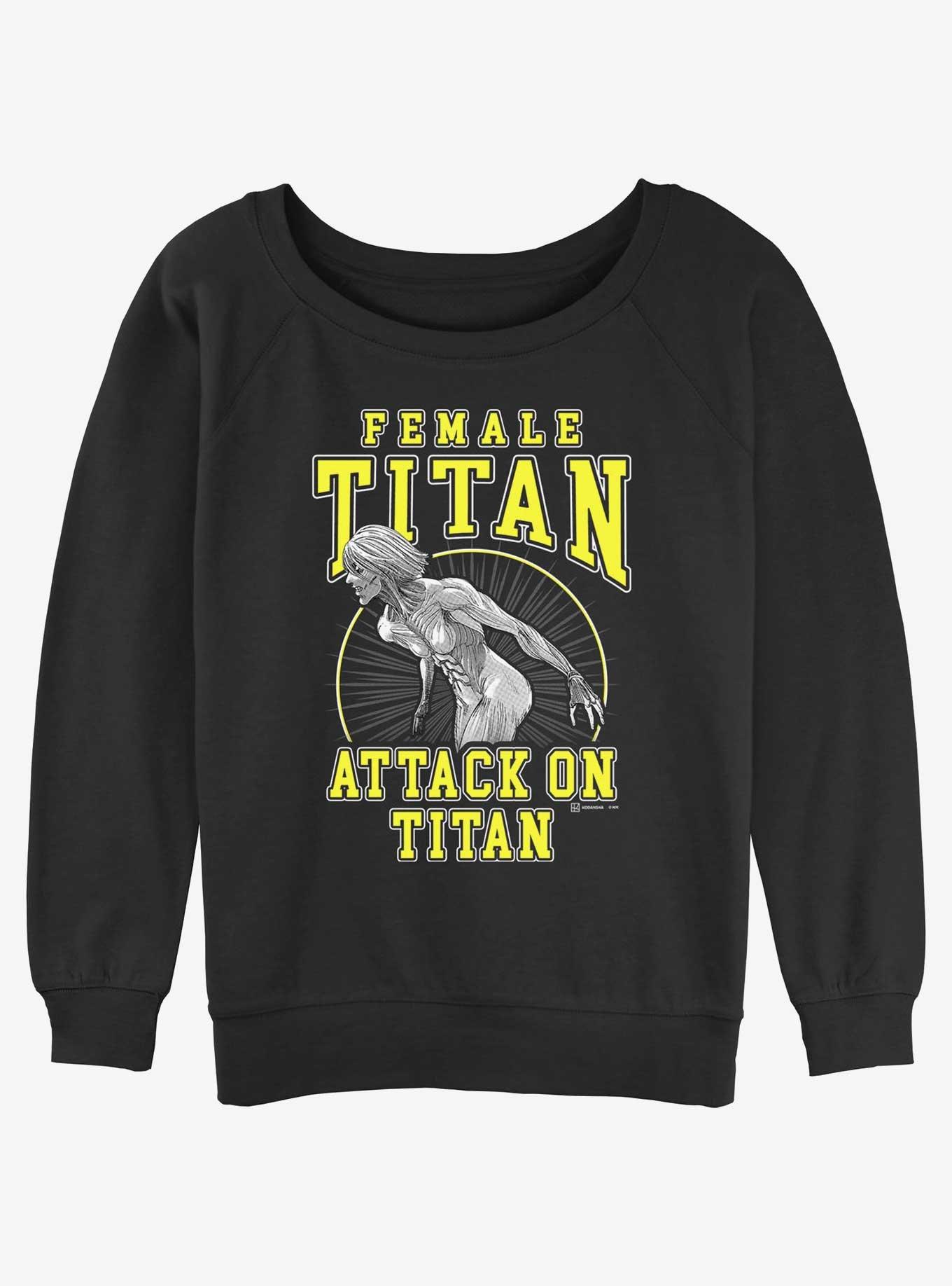 Attack on Titan Female Titan Annie Girls Slouchy Sweatshirt, BLACK, hi-res