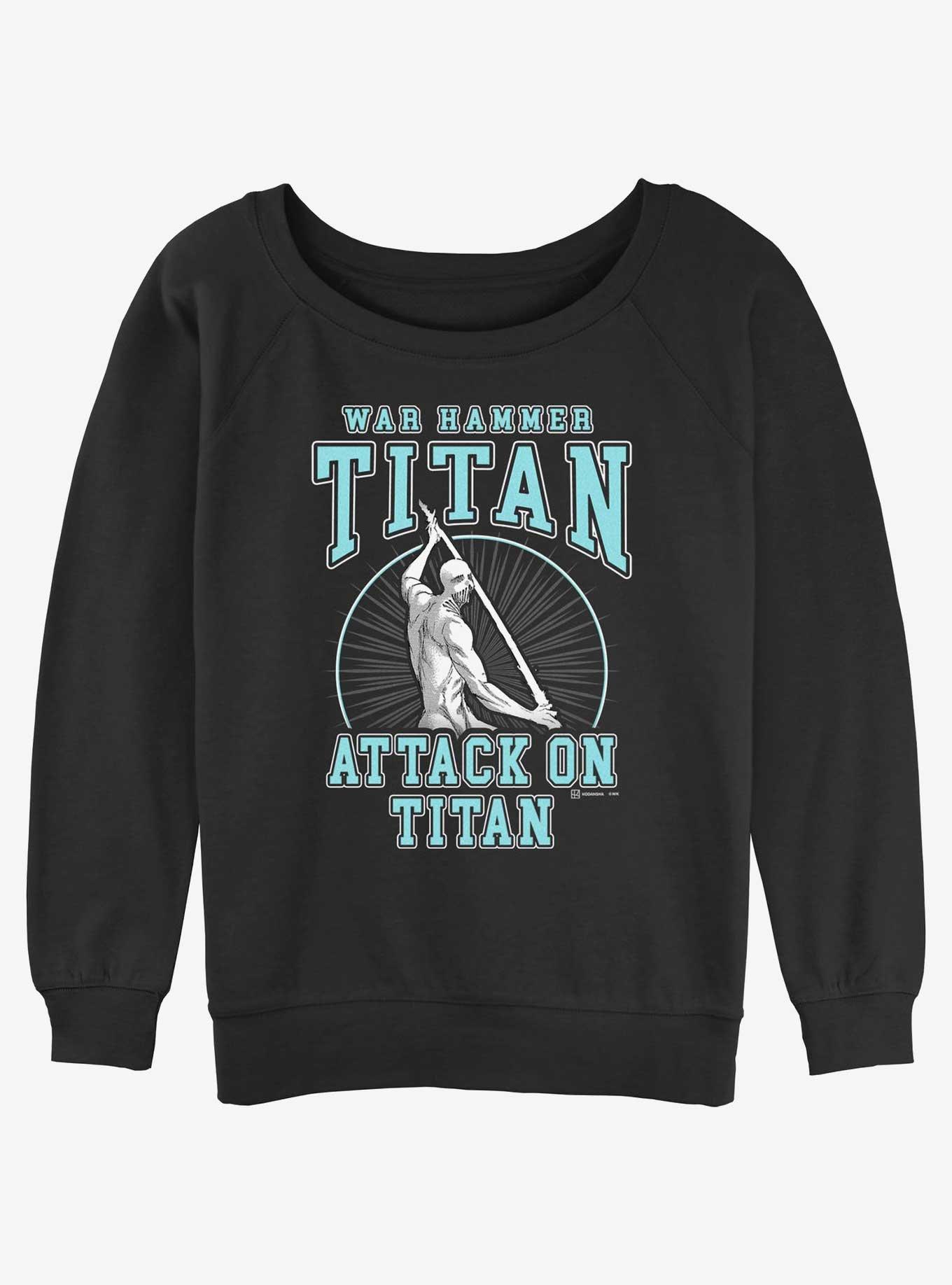 Attack on Titan War Hammer Titan Lara Tybur Girls Slouchy Sweatshirt, BLACK, hi-res