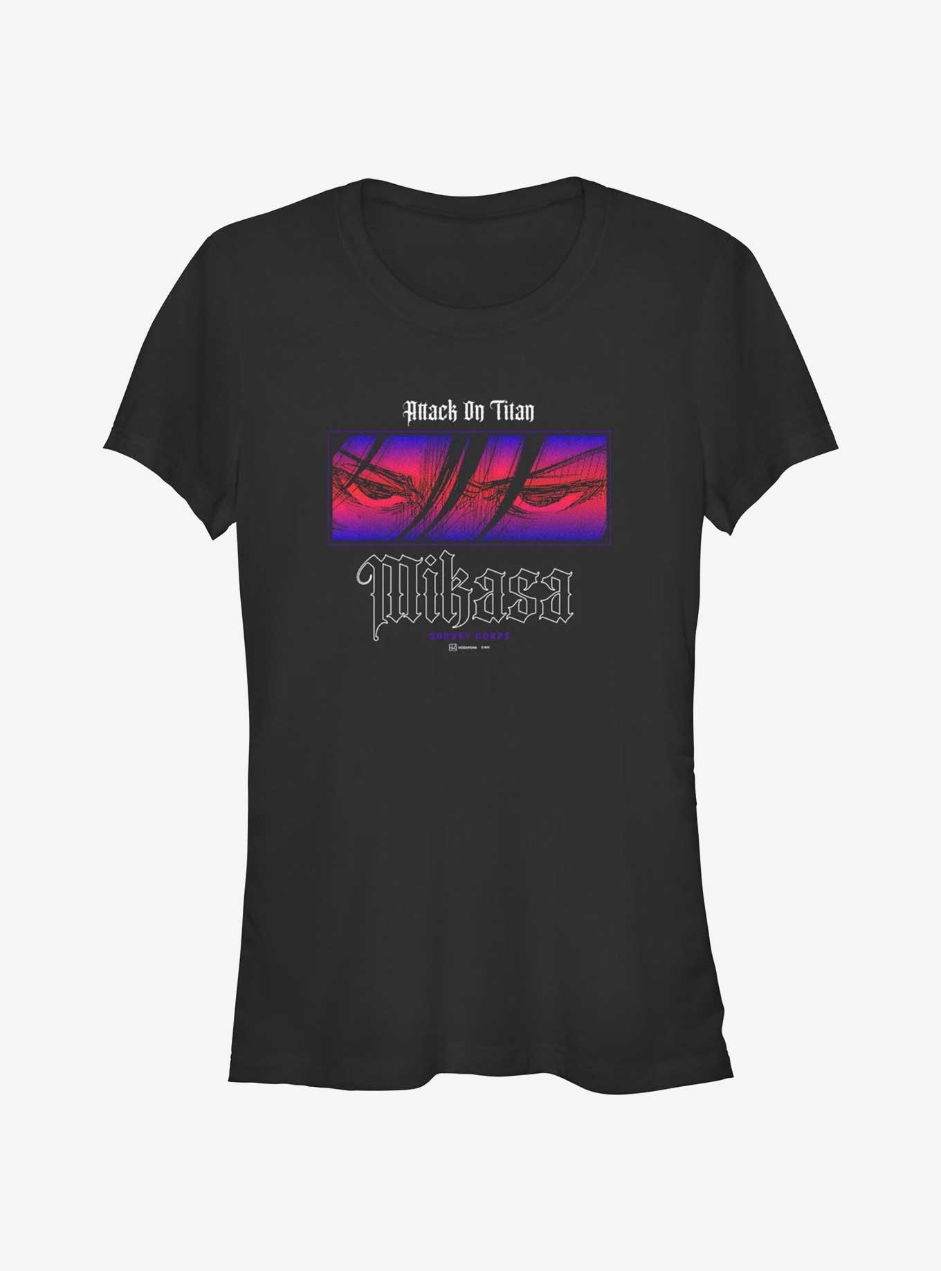 Attack on Titan Mikasa Eye Girls T-Shirt, BLACK, hi-res
