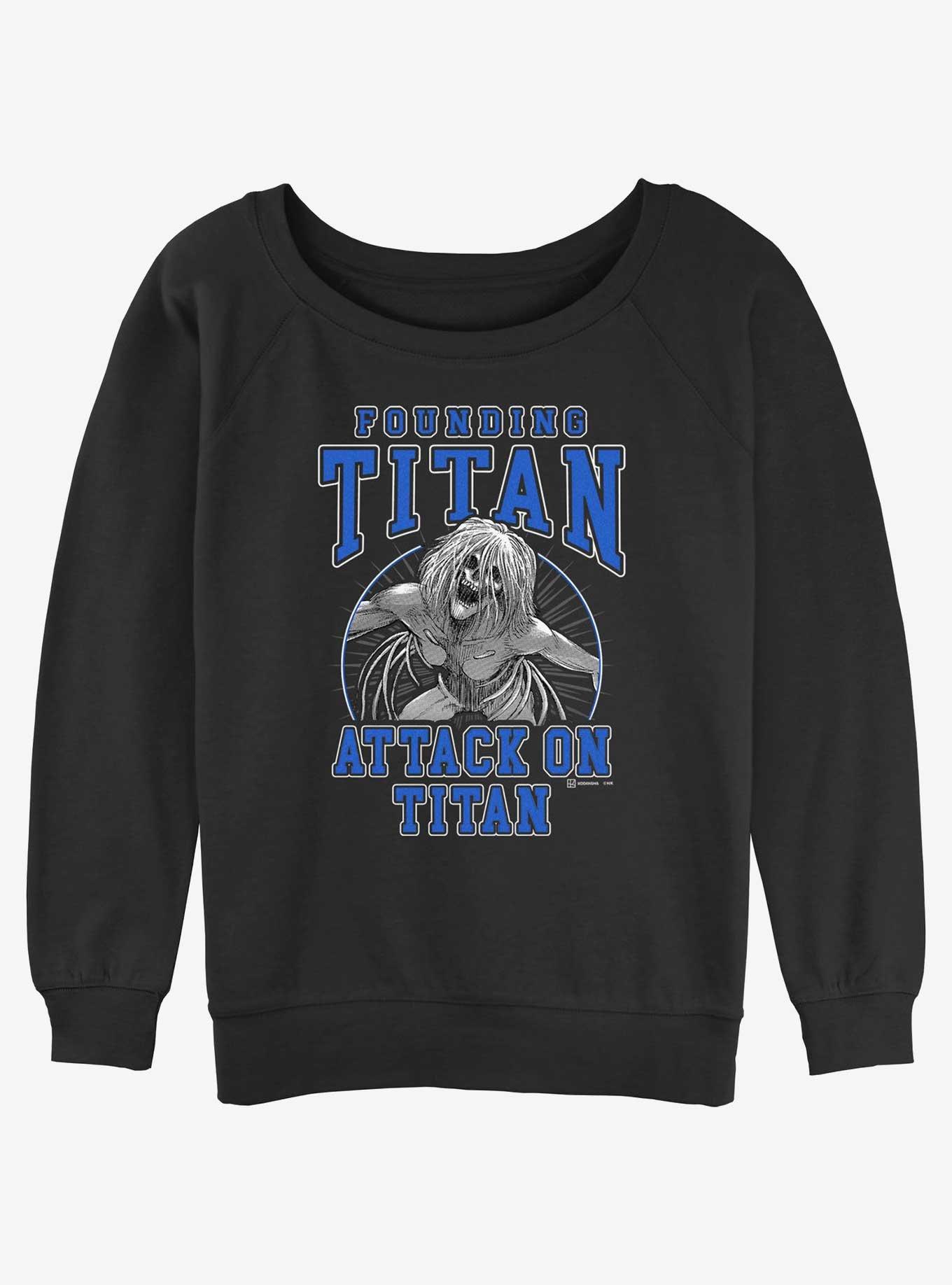 Attack on Titan Founding Titan Ymir Girls Slouchy Sweatshirt, BLACK, hi-res