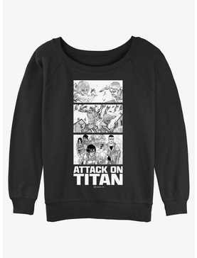 Attack on Titan Annie vs Reiner Panels Girls Slouchy Sweatshirt, , hi-res