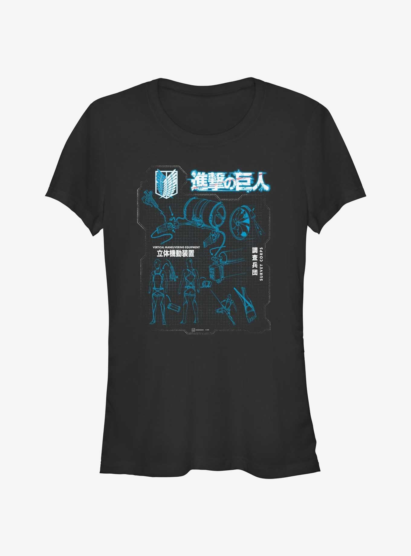 Attack on Titan Maneuver Gear Blueprint Girls T-Shirt, , hi-res